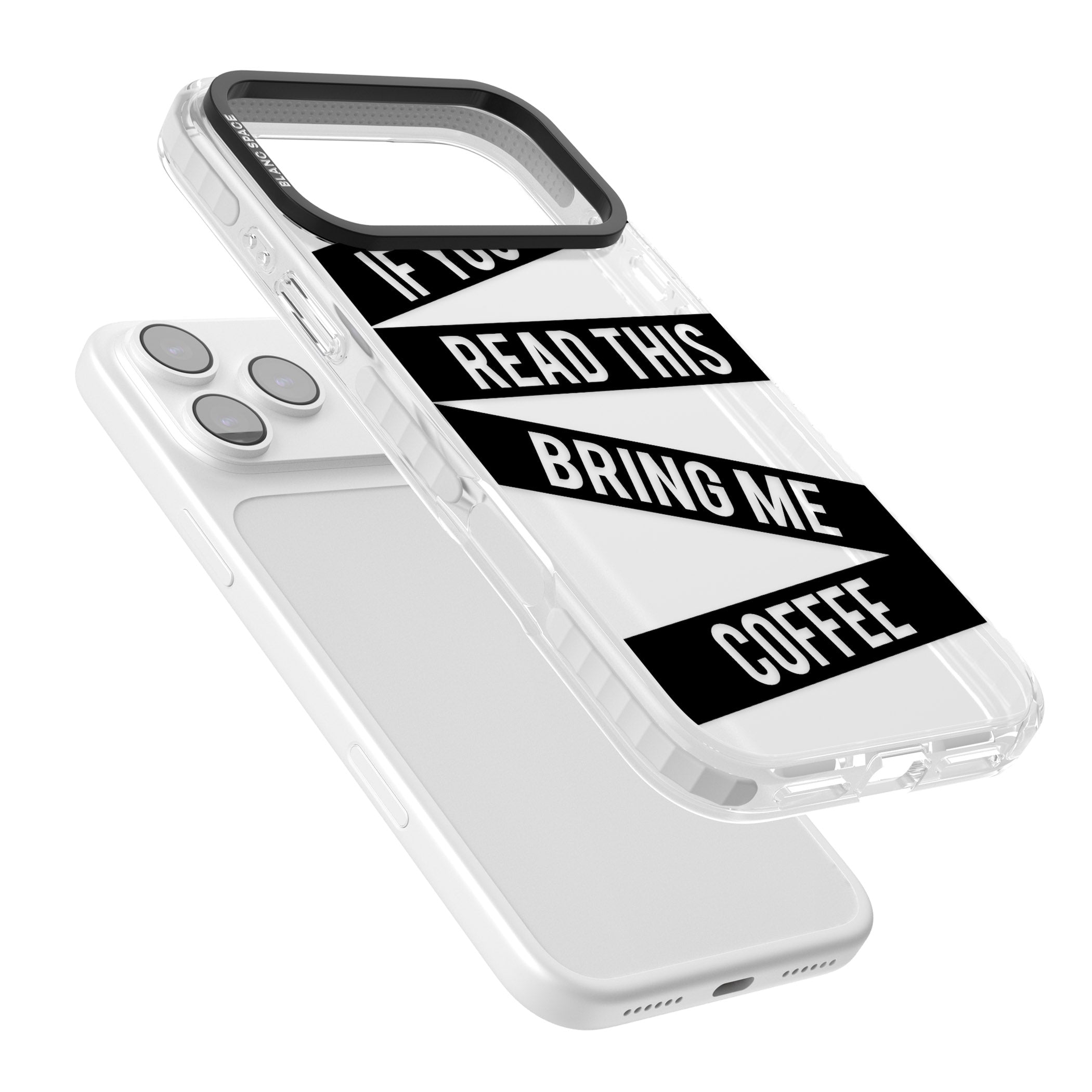 Bring Me Coffee iPhone 17 Pro Impact Clear Phone Case Colours