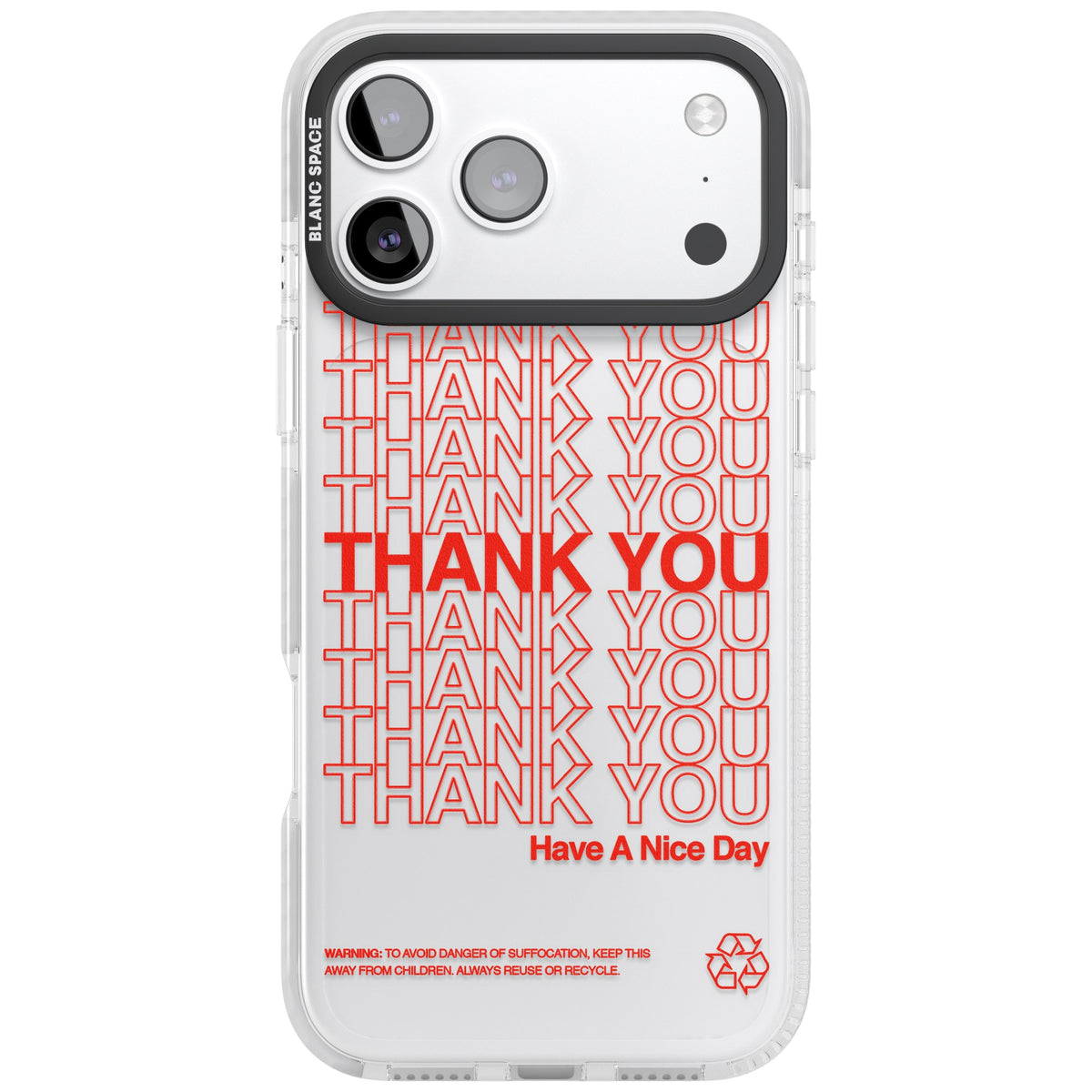Thank You Have A Nice Day iPhone 17 Pro Max Impact Clear Phone Case front