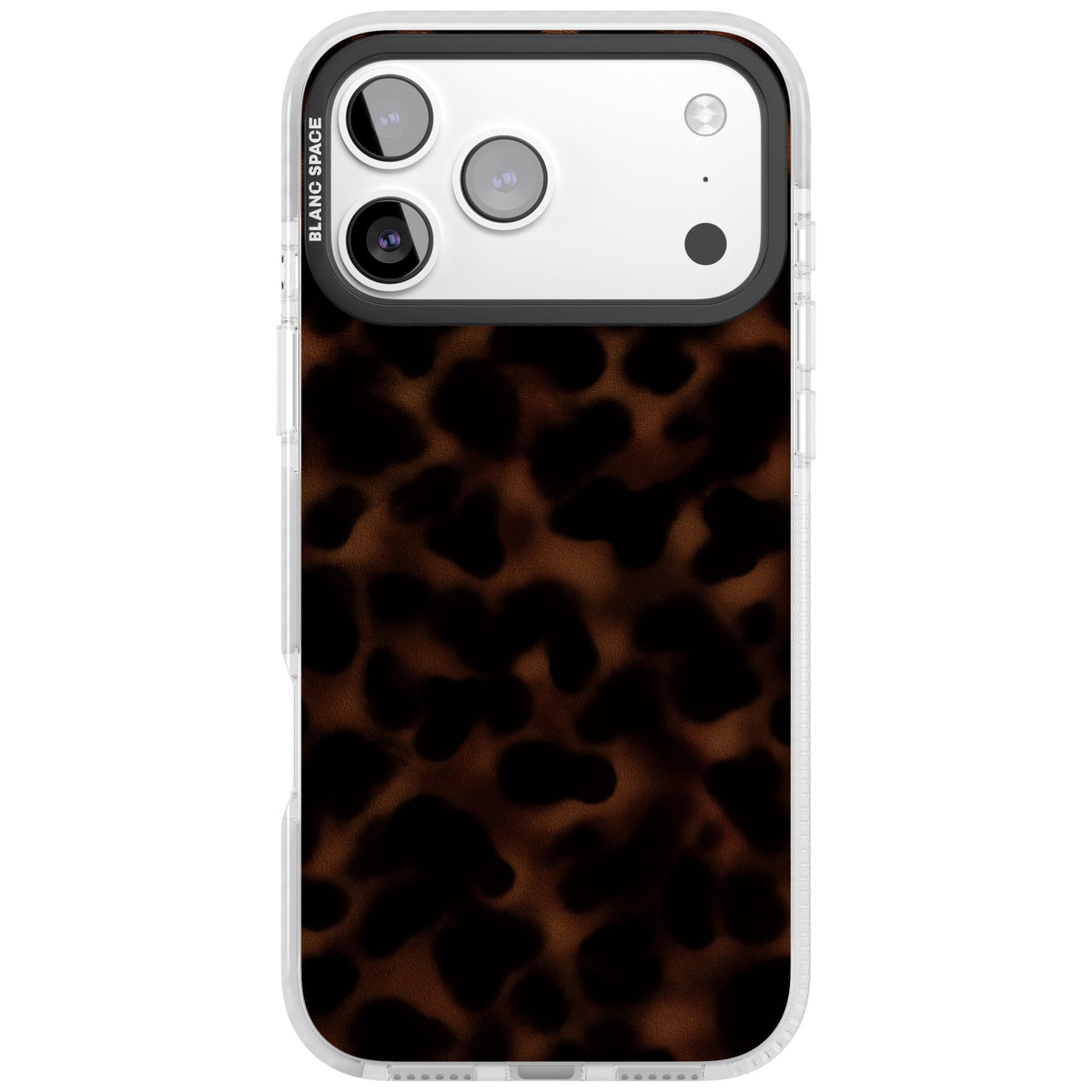 Dark Tortoise Shell old money iPhone case featuring a dark tortoiseshell pattern with amber and black animal print tones iPhone 17 Pro Max Impact Clear Phone Case front