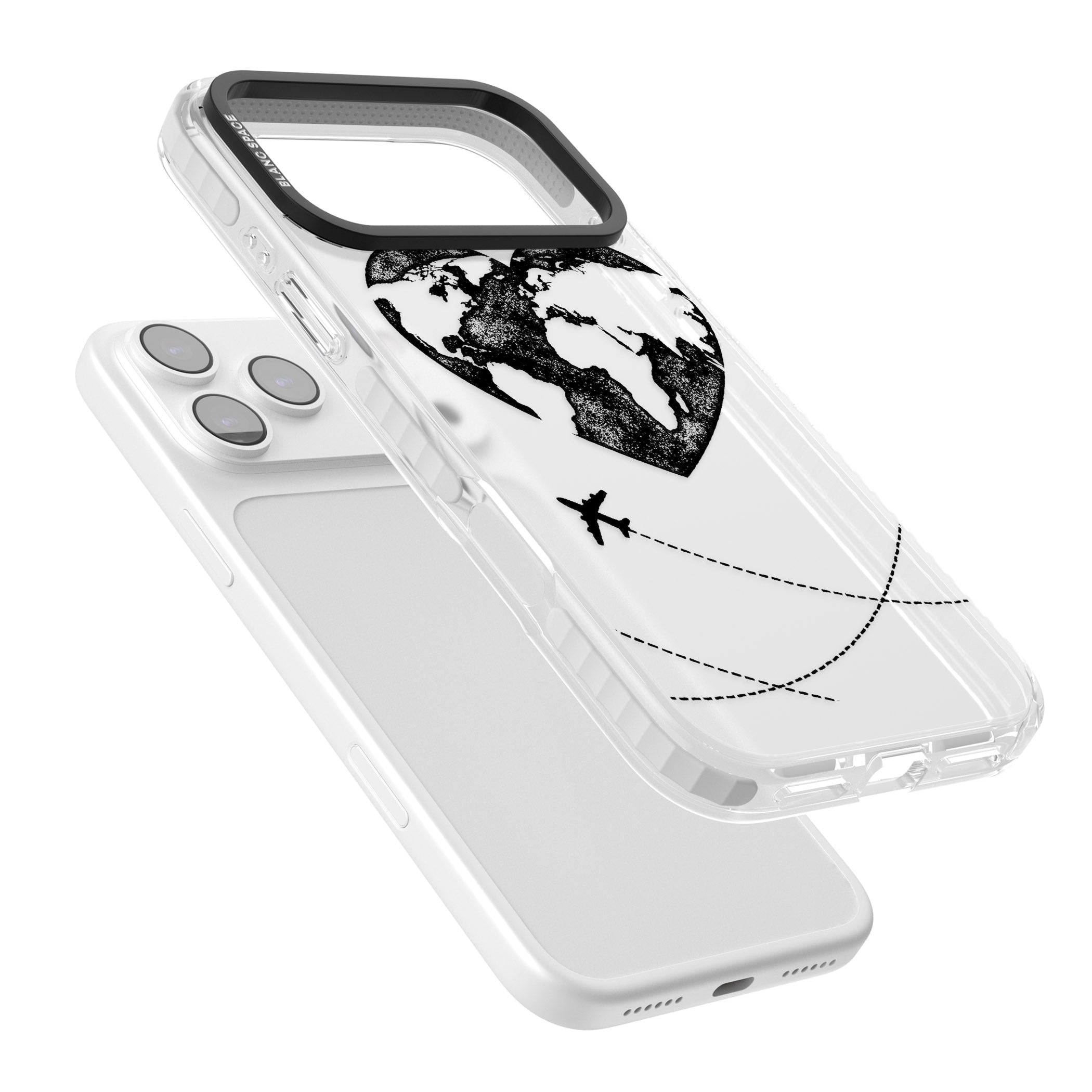 Globe Heart iPhone 17 Pro Impact Clear Phone Case Colours