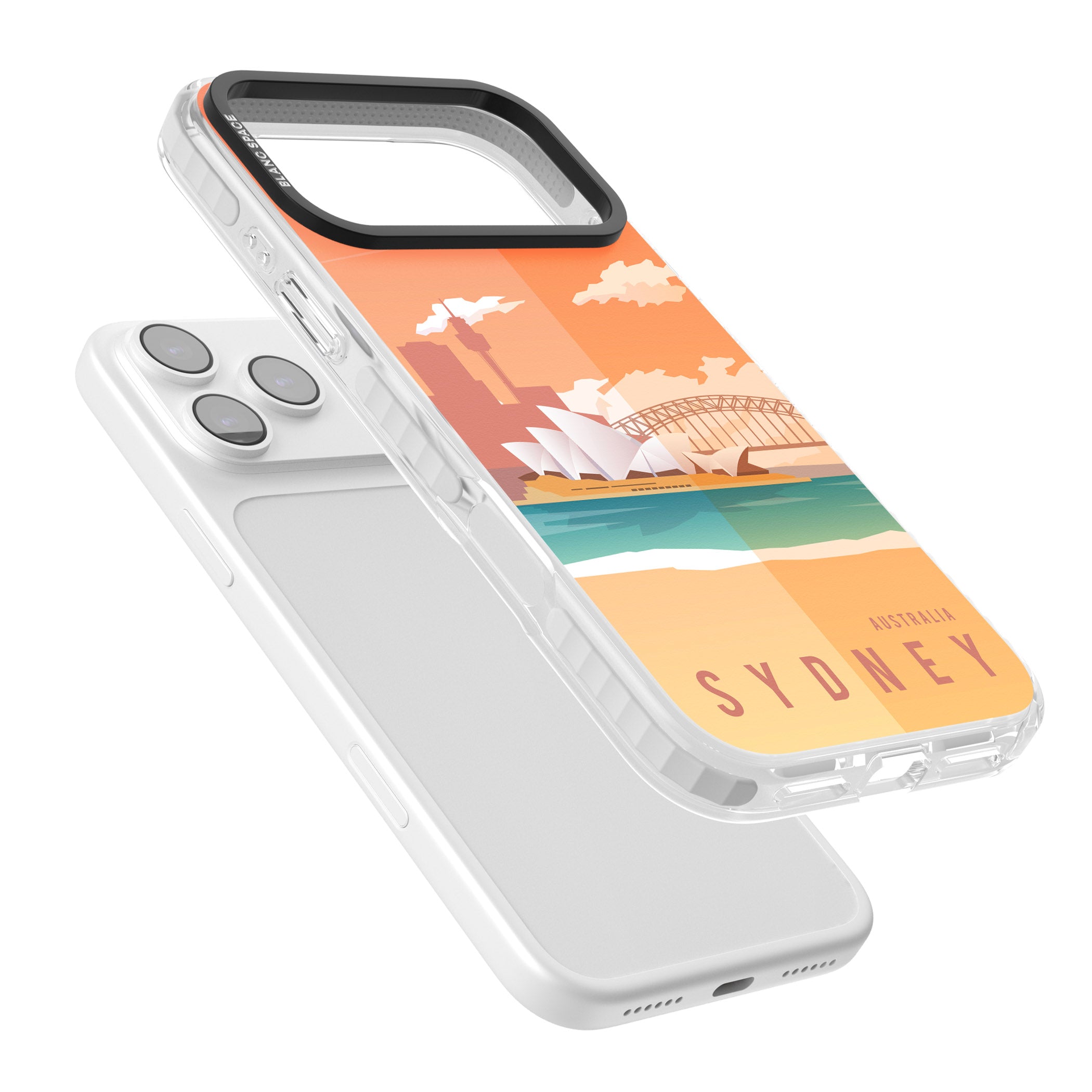 Vintage Travel Poster Sydney iPhone 17 Pro Impact Clear Phone Case Colours