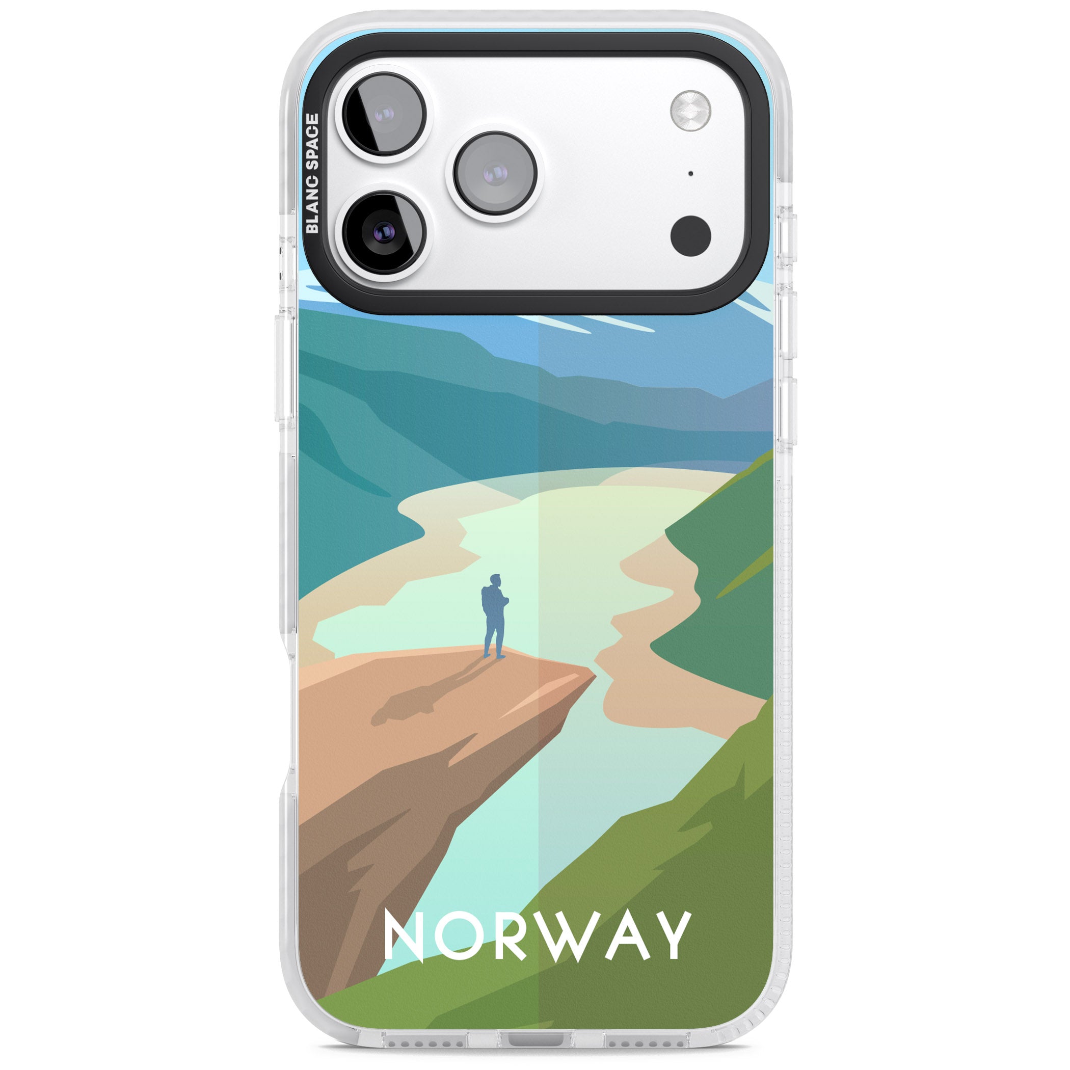 Vintage Travel Poster Norway iPhone 17 Pro Impact Clear Phone Case