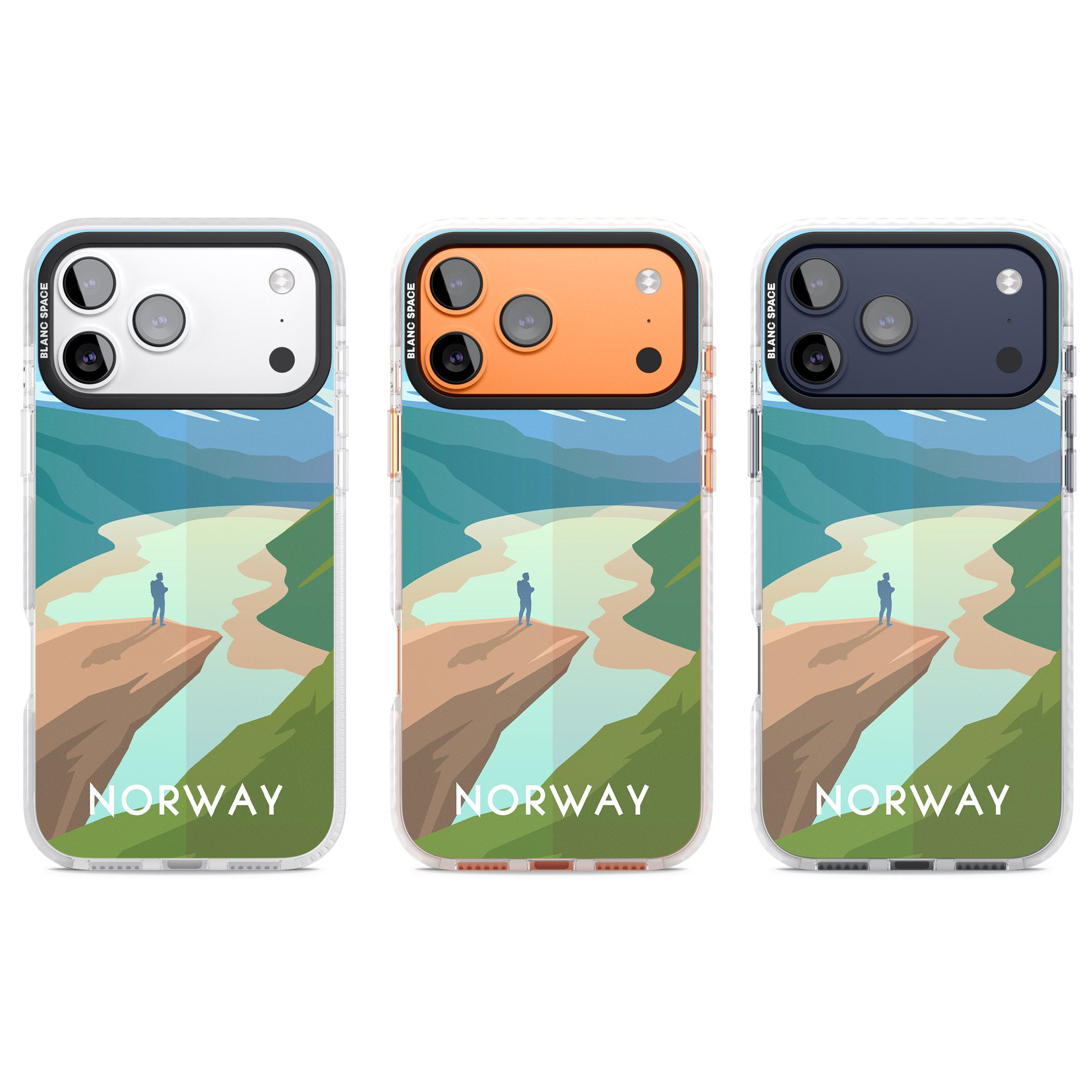Vintage Travel Poster Norway iPhone 17 Pro Impact Clear Phone Case APT Impact Protection