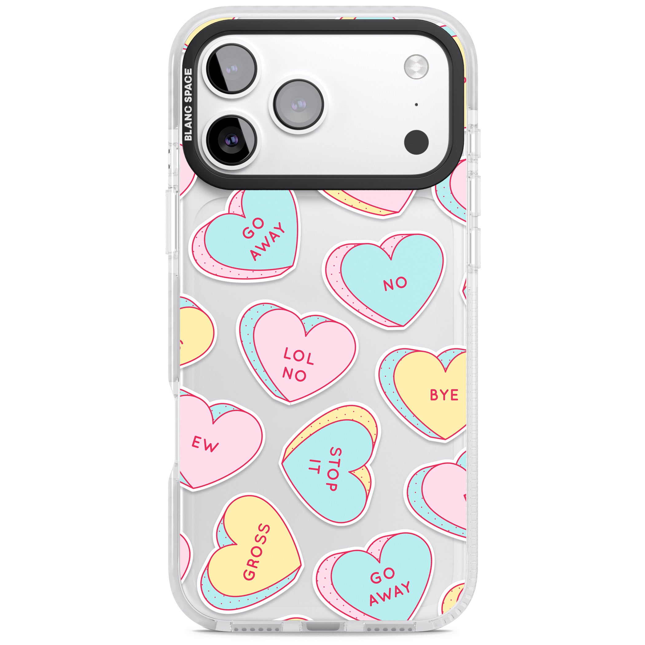 Sarcastic Love Hearts iPhone 17 Pro Impact Clear Phone Case
