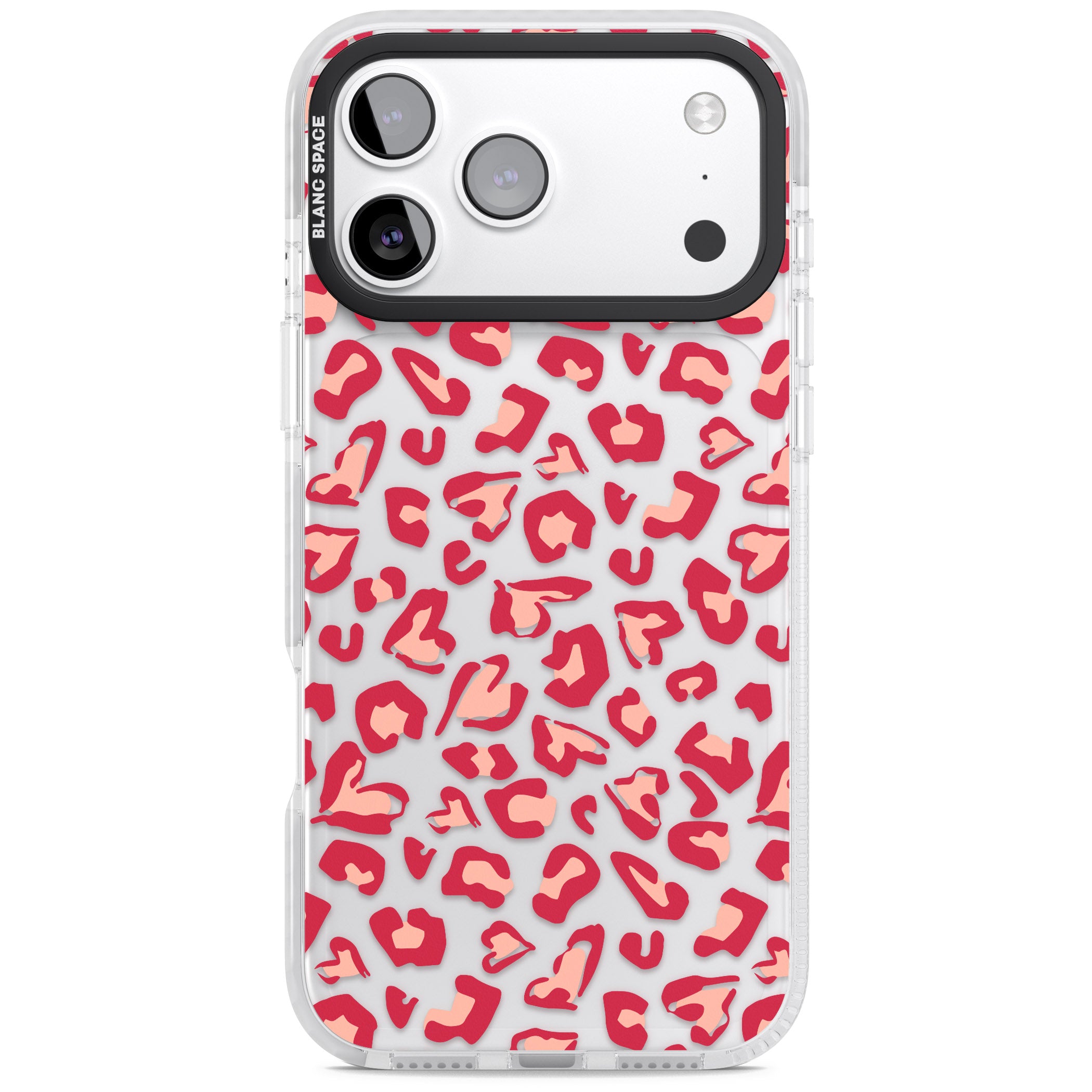 Heart Leopard Print iPhone 17 Pro Impact Clear Phone Case