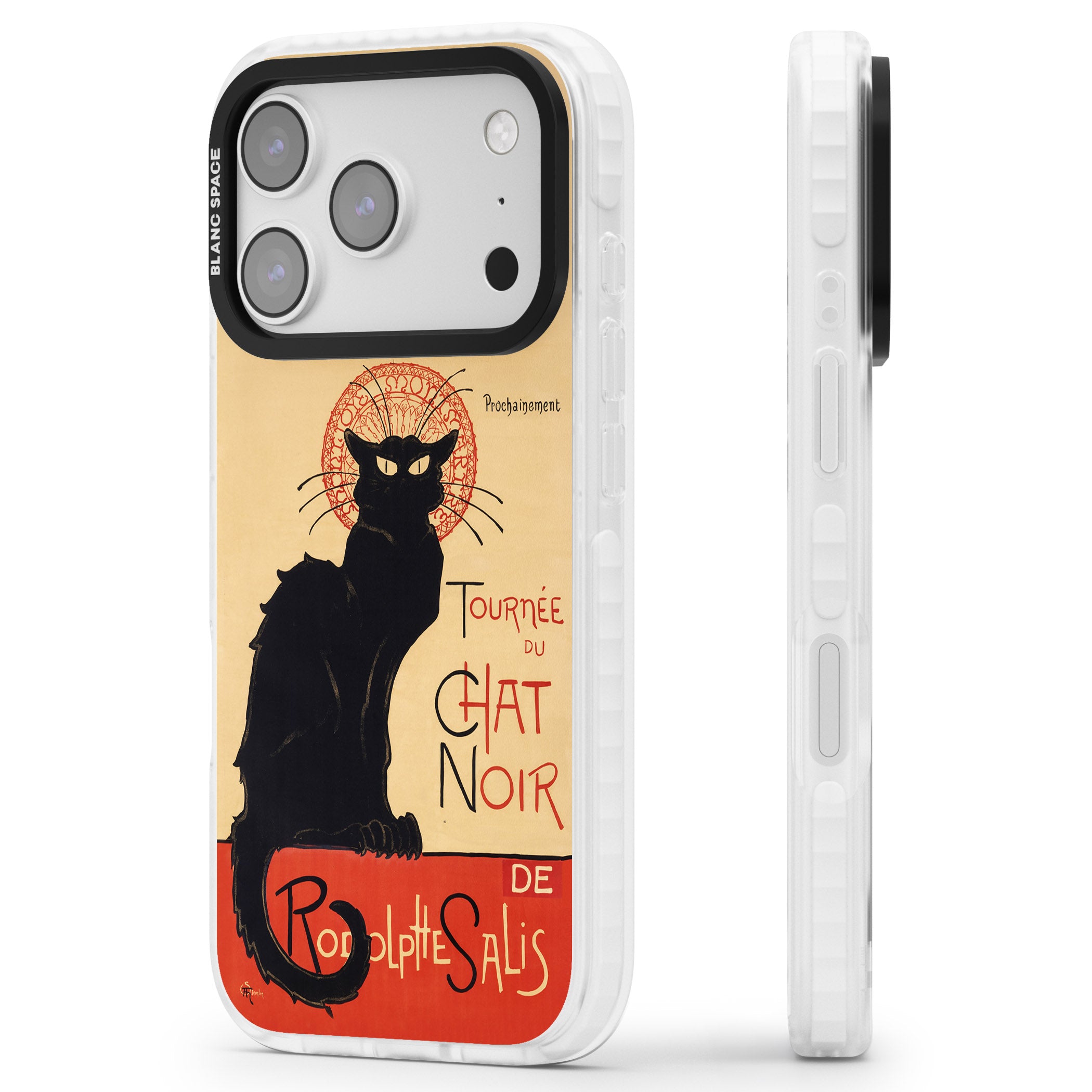 Tournee Du Chat Noir Poster iPhone 17 Pro Impact Clear Phone Case Side Profile