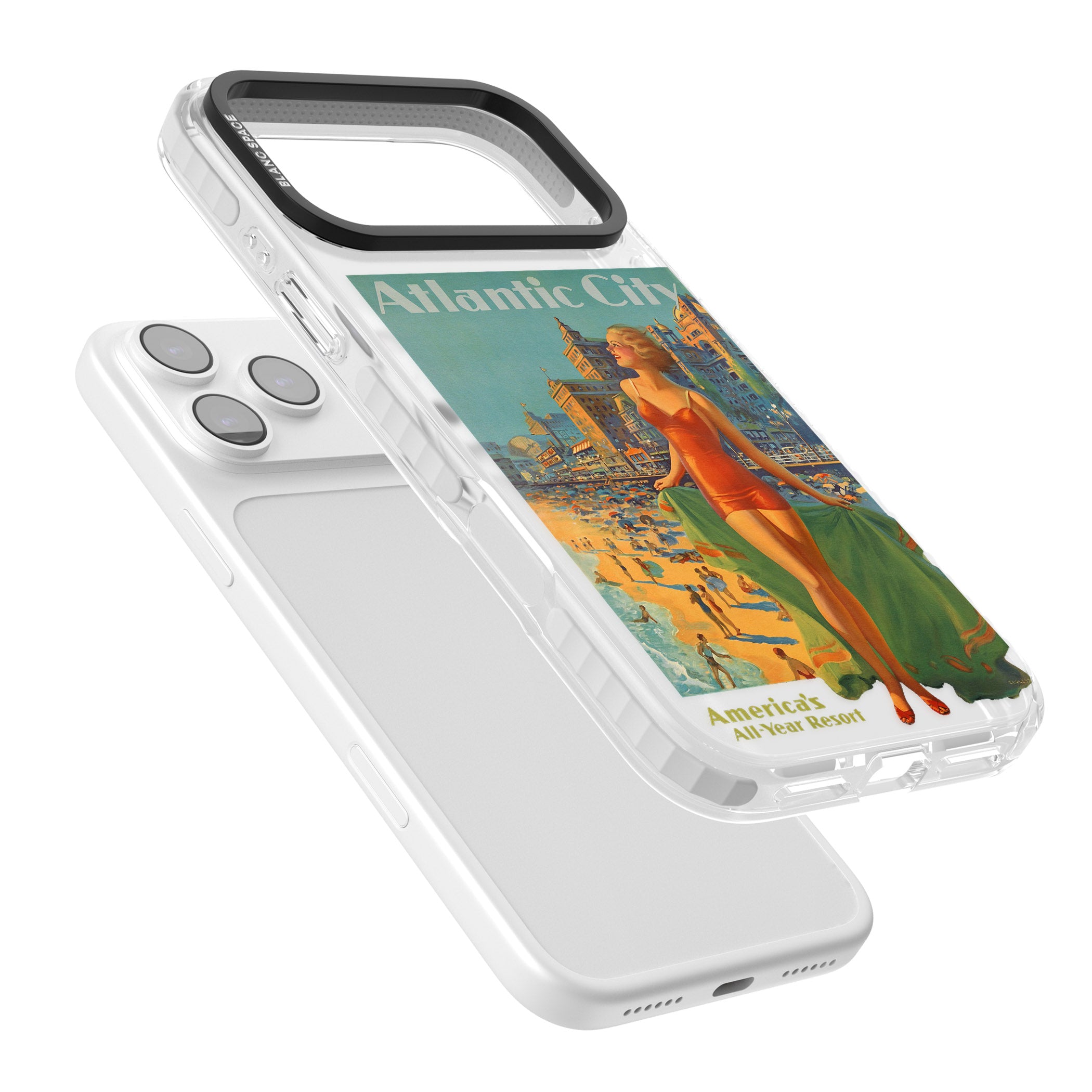 Atlantic City Vacation Poster iPhone 17 Pro Impact Clear Phone Case Colours