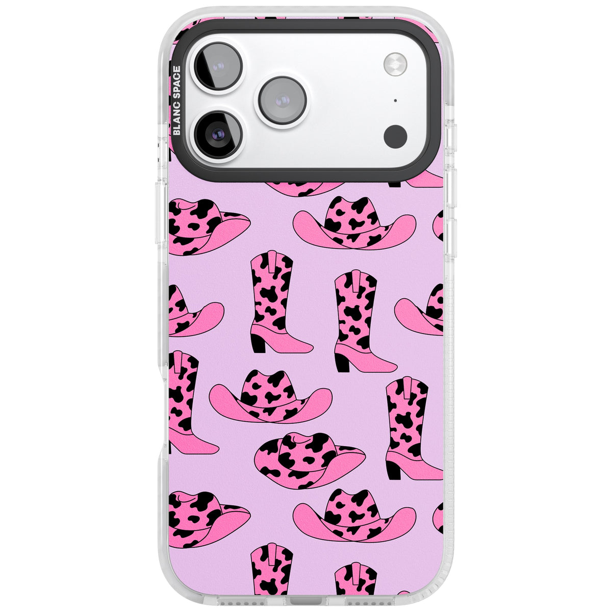 Cow Girl Pattern iPhone 17 Pro Max Impact Clear Phone Case front
