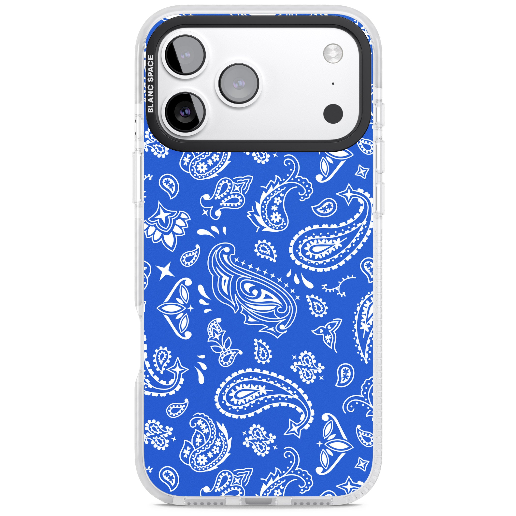 Blue Bandana iPhone 17 Pro Impact Clear Phone Case