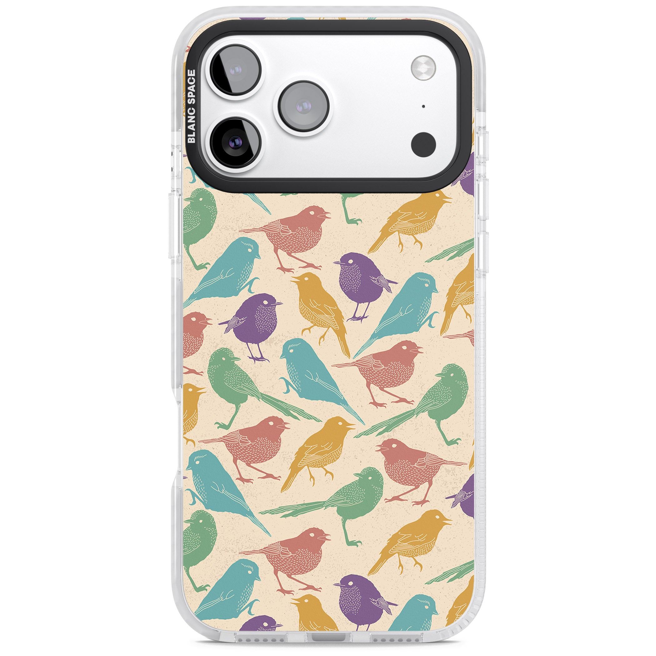 Colorful Feathered Friends iPhone 17 Pro Impact Clear Phone Case