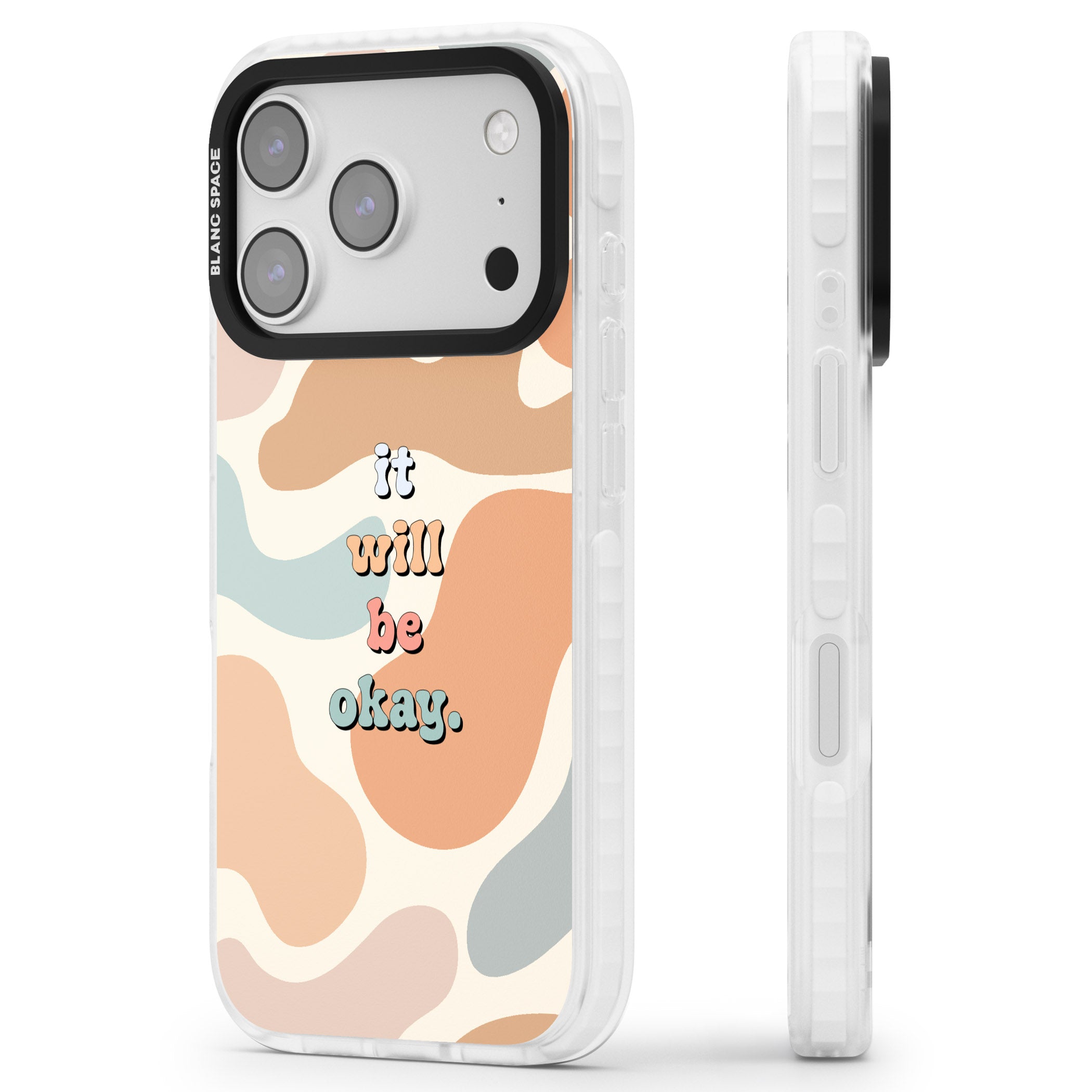 It Will Be Okay iPhone 17 Pro Impact Clear Phone Case Side Profile