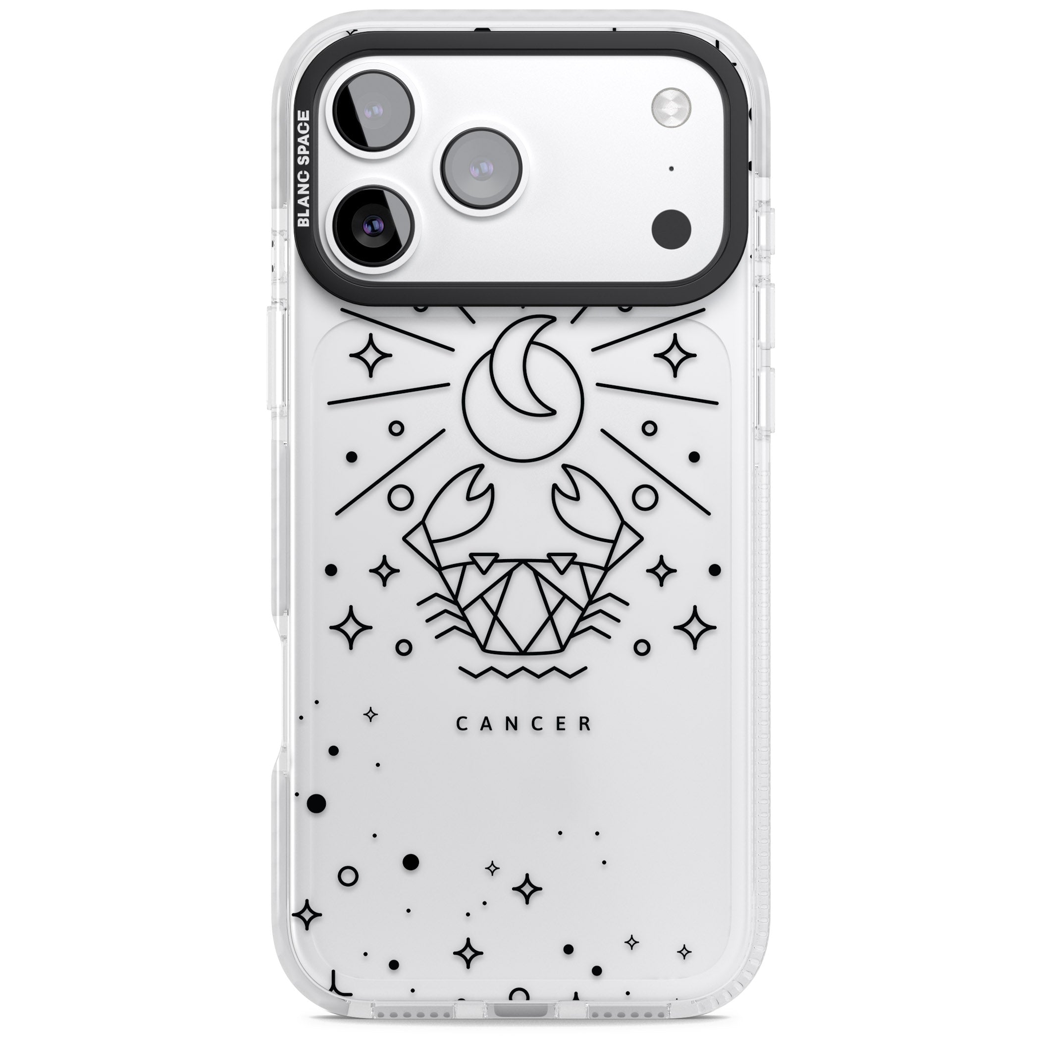 Zodiac Cancer Moon iPhone 17 Pro Impact Clear Phone Case