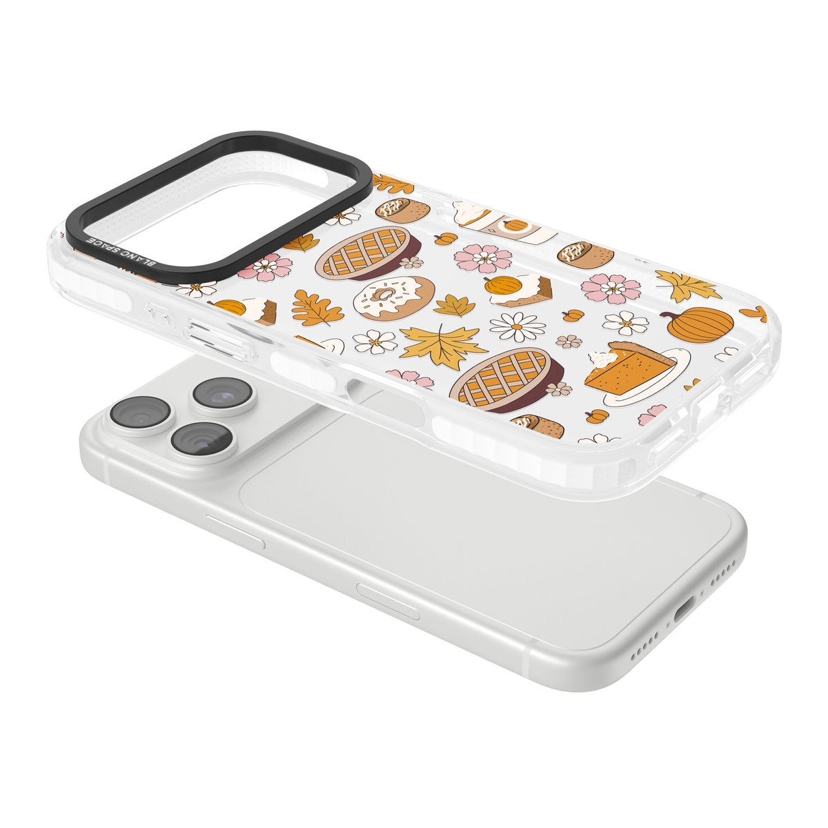 Pumpkin Pie Autumn Treats iPhone 18 Pro Impact Clear Phone Case angled