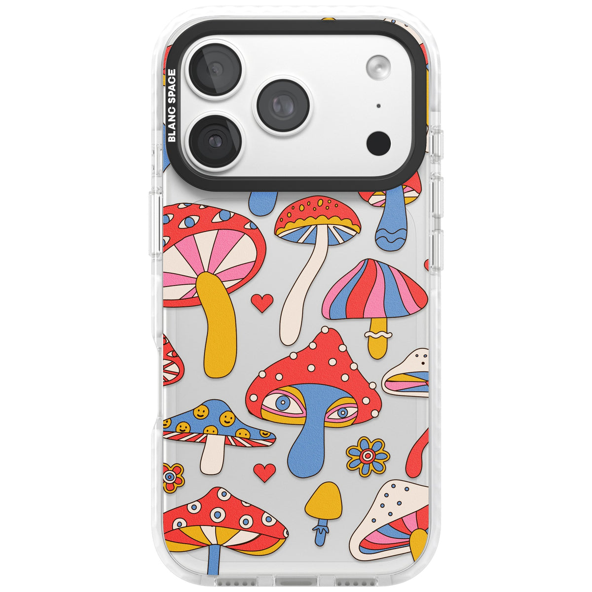 Vibrant Shrooms iPhone 18 Pro Impact Clear Phone Case front