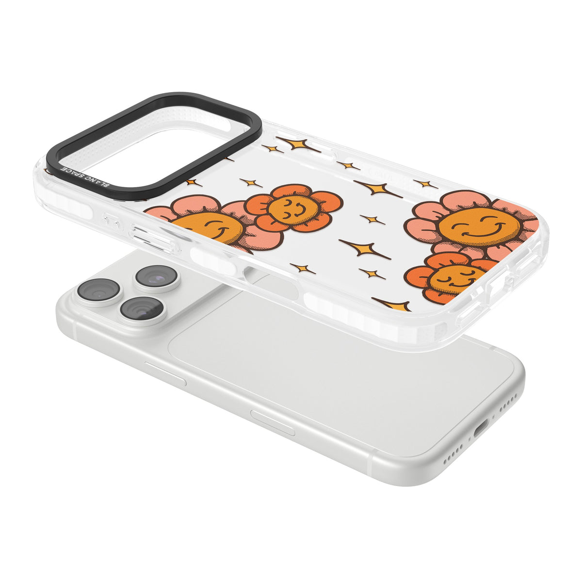 Mellow Flowers iPhone 18 Pro Impact Clear Phone Case angled