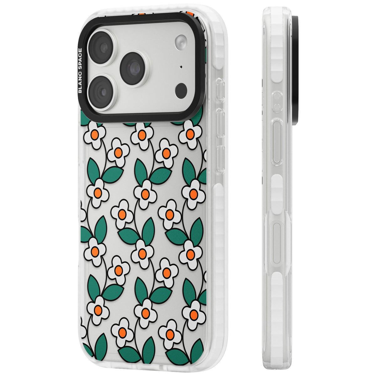 Spring Daisies iPhone 18 Pro Impact Clear Phone Case side