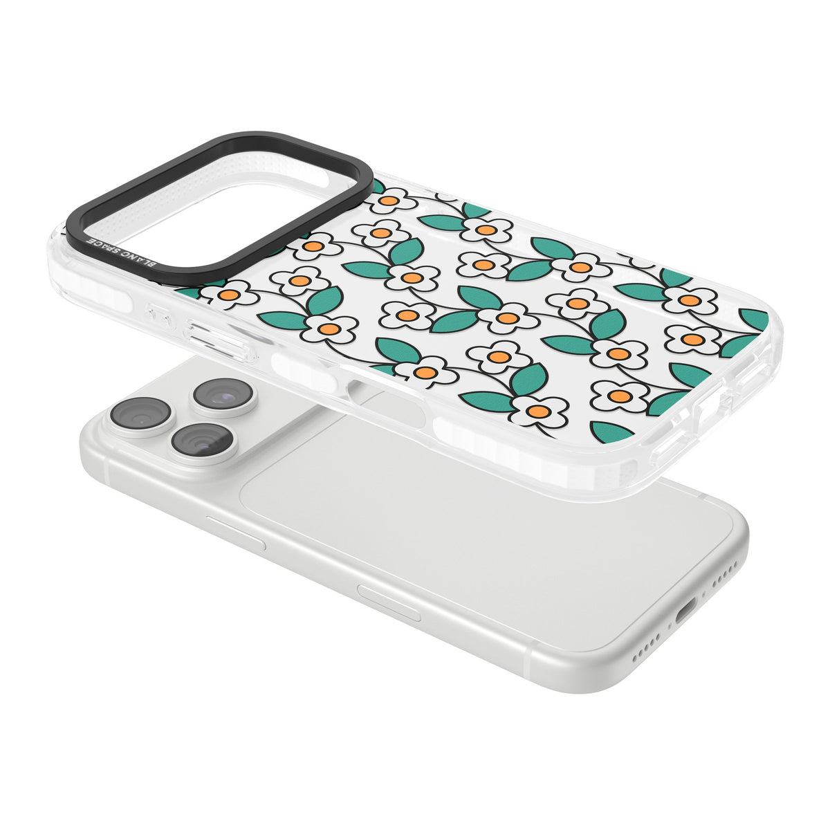 Spring Daisies iPhone 18 Pro Impact Clear Phone Case angled