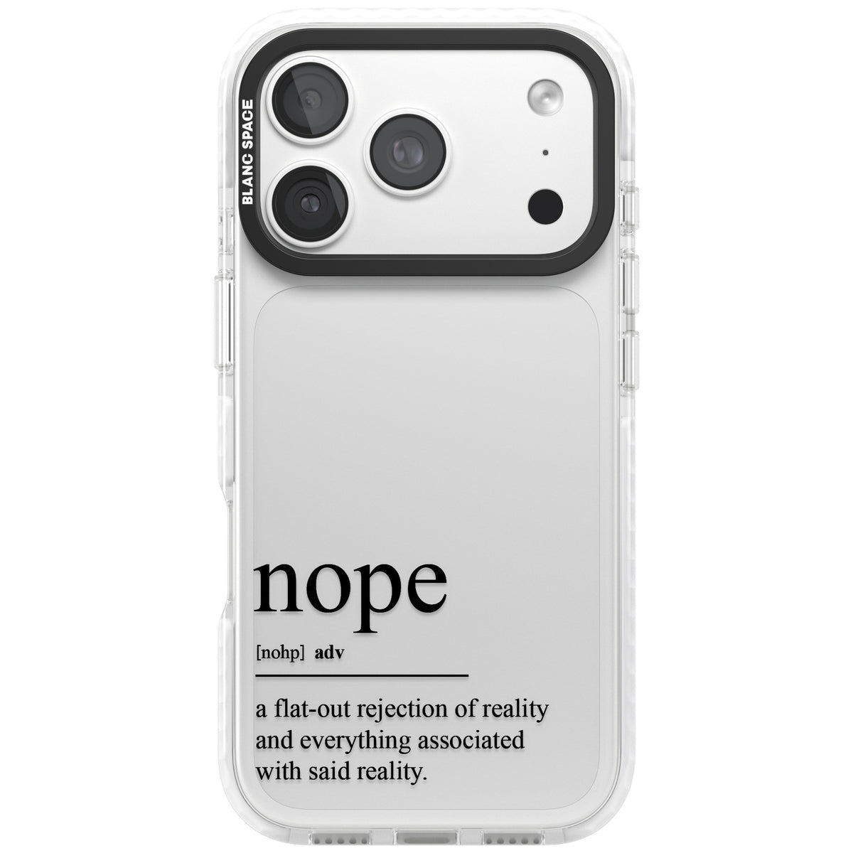 Nope iPhone 18 Pro Impact Clear Phone Case front