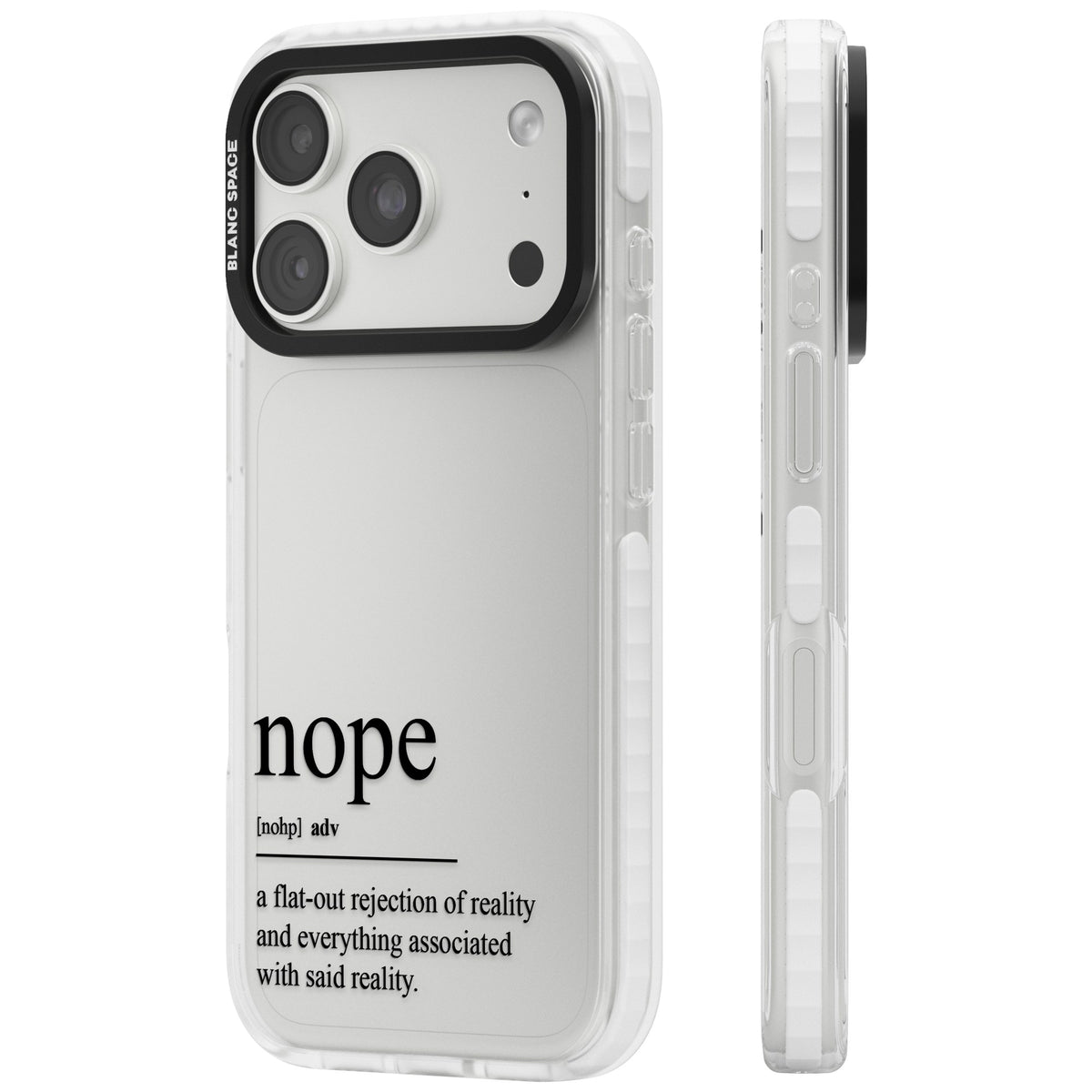 Nope iPhone 18 Pro Impact Clear Phone Case side
