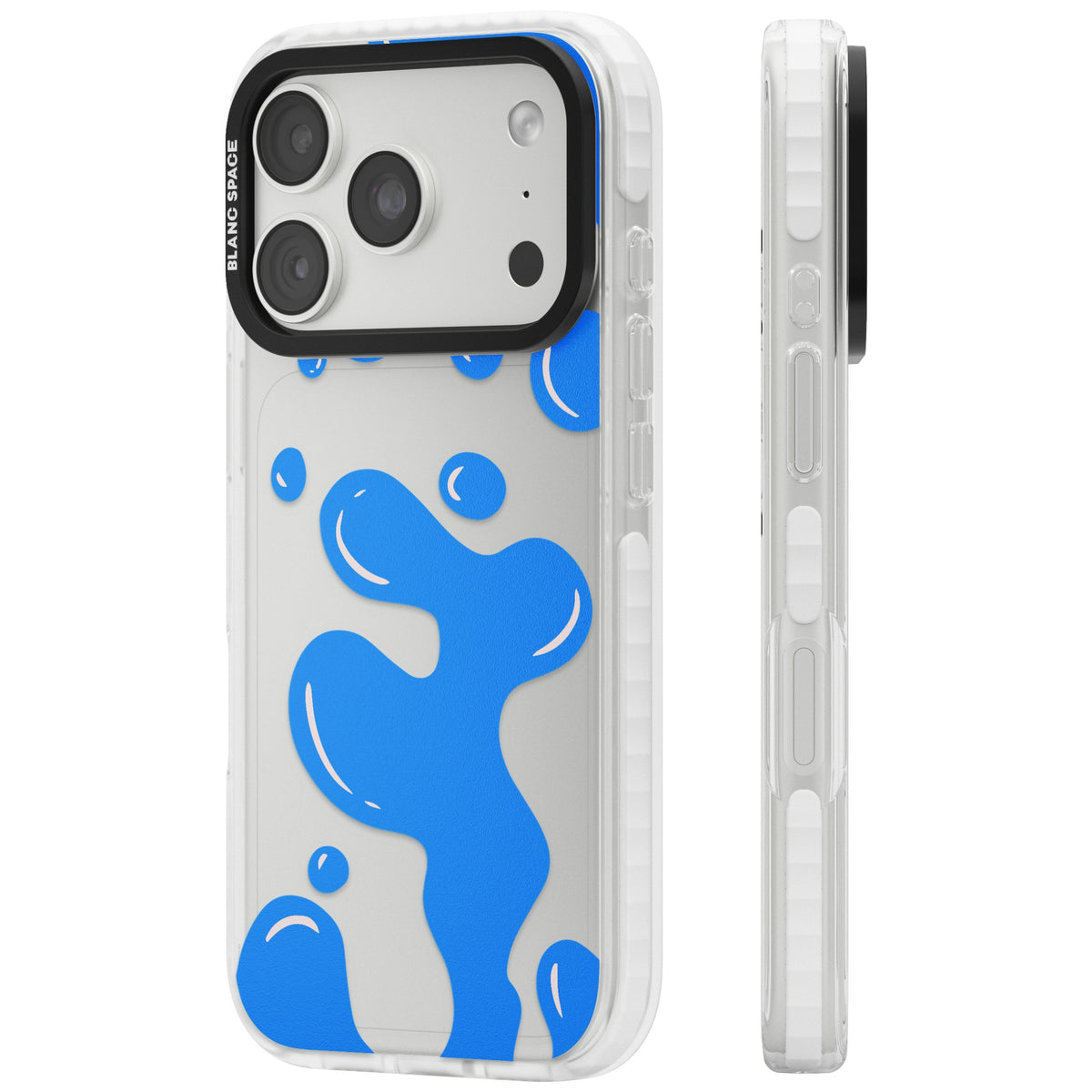 Blue Lava Lamp iPhone 18 Pro Impact Clear Phone Case side