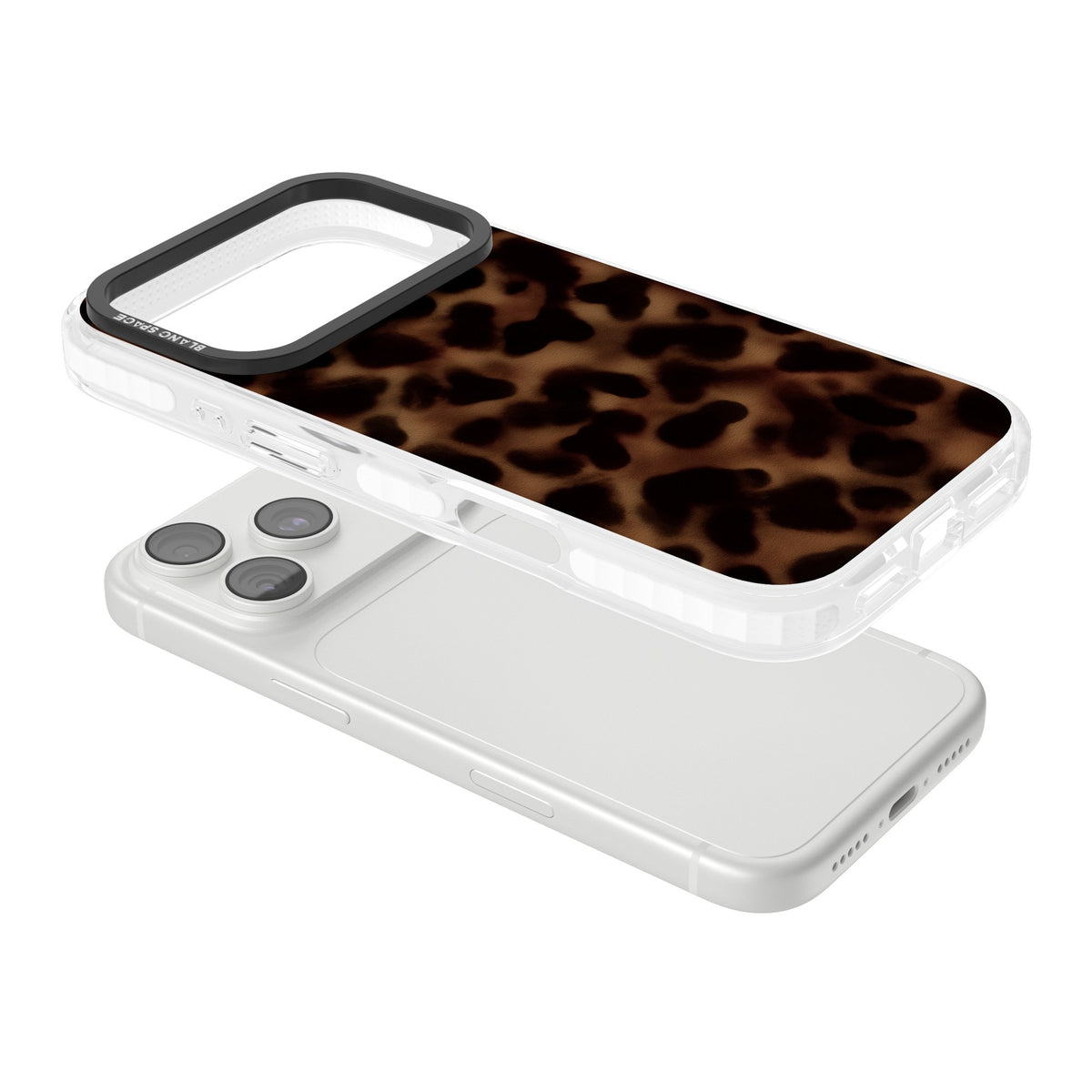 Dark Tortoise Shell old money iPhone case featuring a dark tortoiseshell pattern with amber and black animal print tones iPhone 18 Pro Impact Pro Clear Phone Case angled