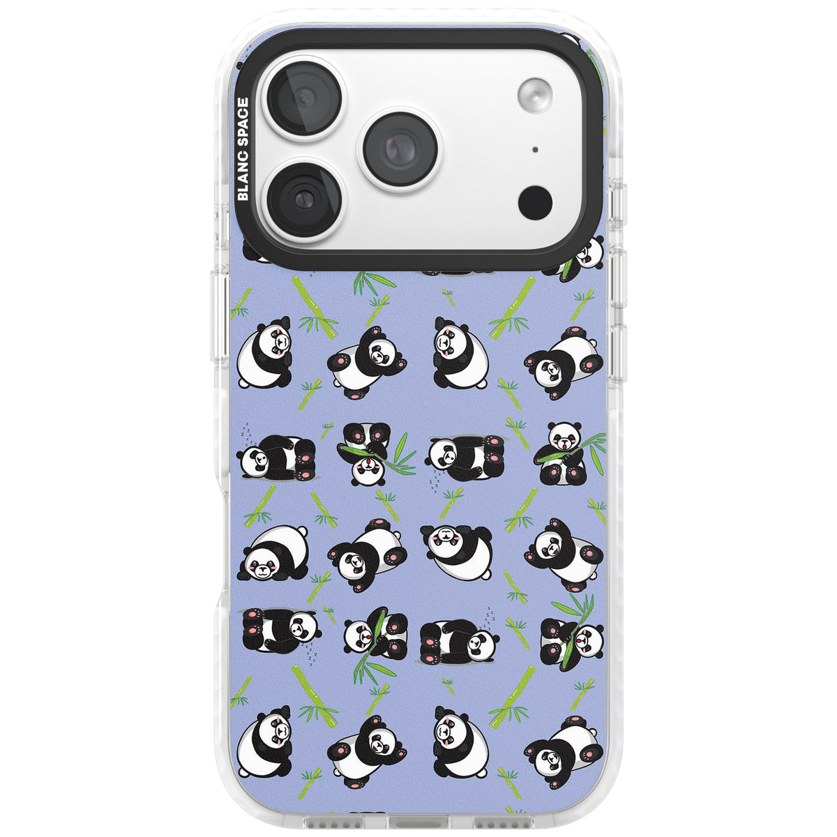 Panda Pattern iPhone 18 Pro Impact Clear Phone Case front