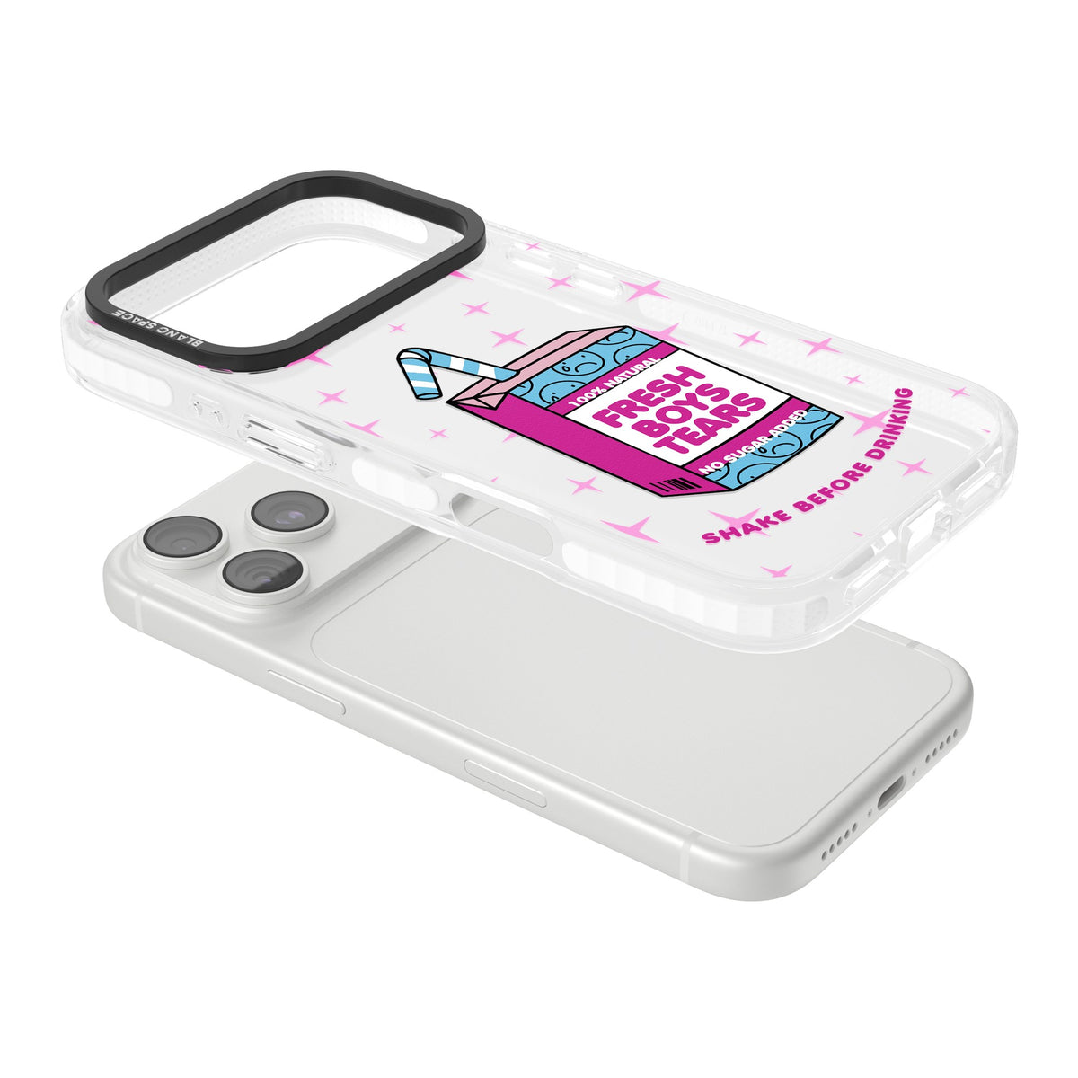 Boy Tears iPhone 18 Pro Impact Clear Phone Case angled