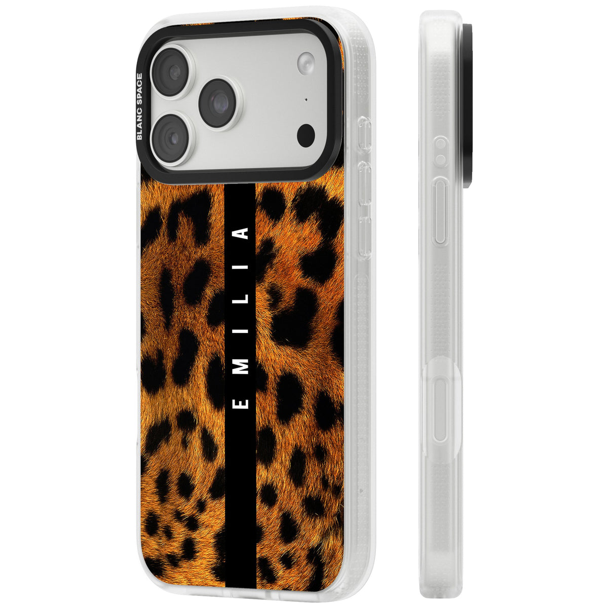 Leopard Print iPhone 18 Pro Max Impact Air Clear Phone Case side