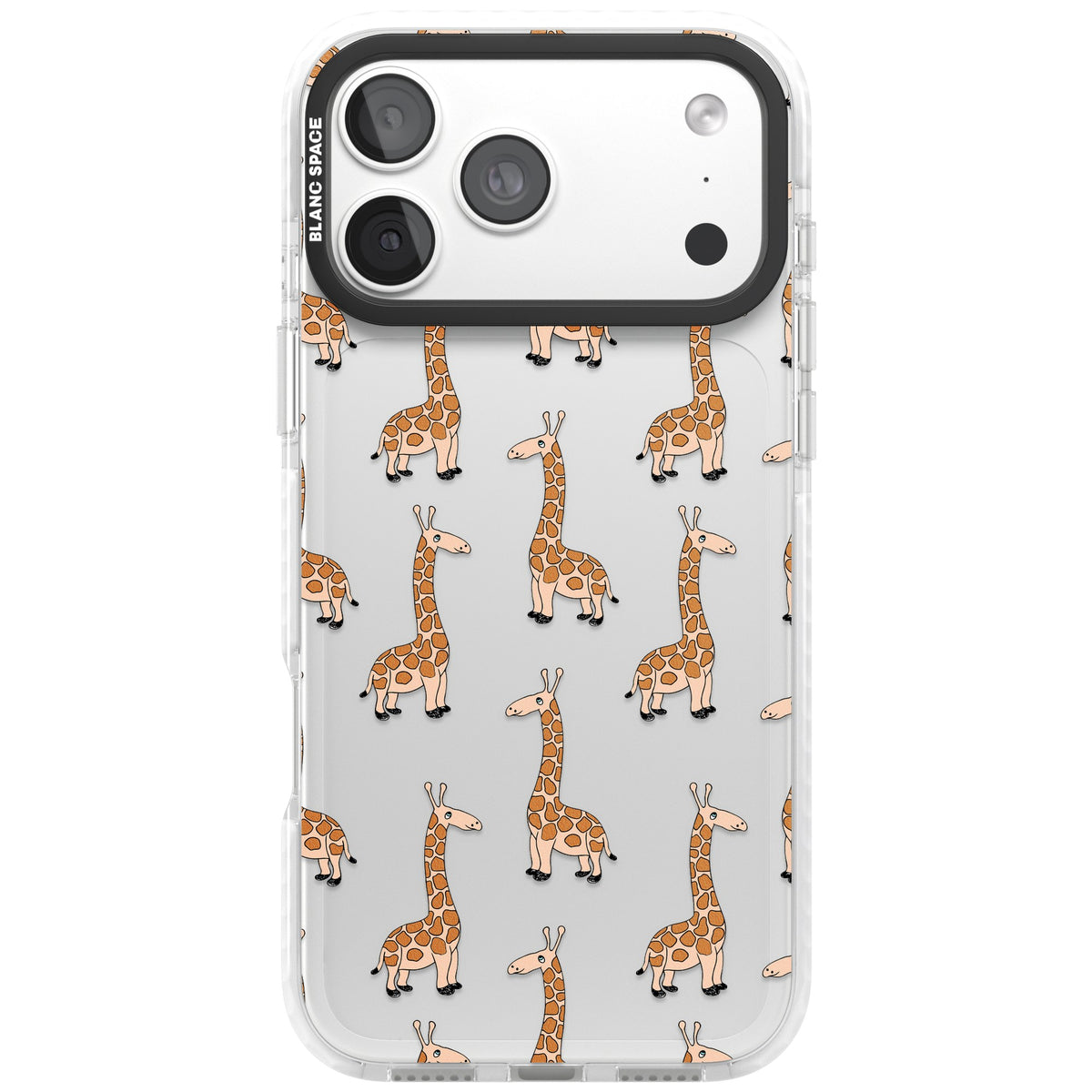 Cute Giraffe Pattern Clear iPhone 18 Pro Max Impact Clear Phone Case front
