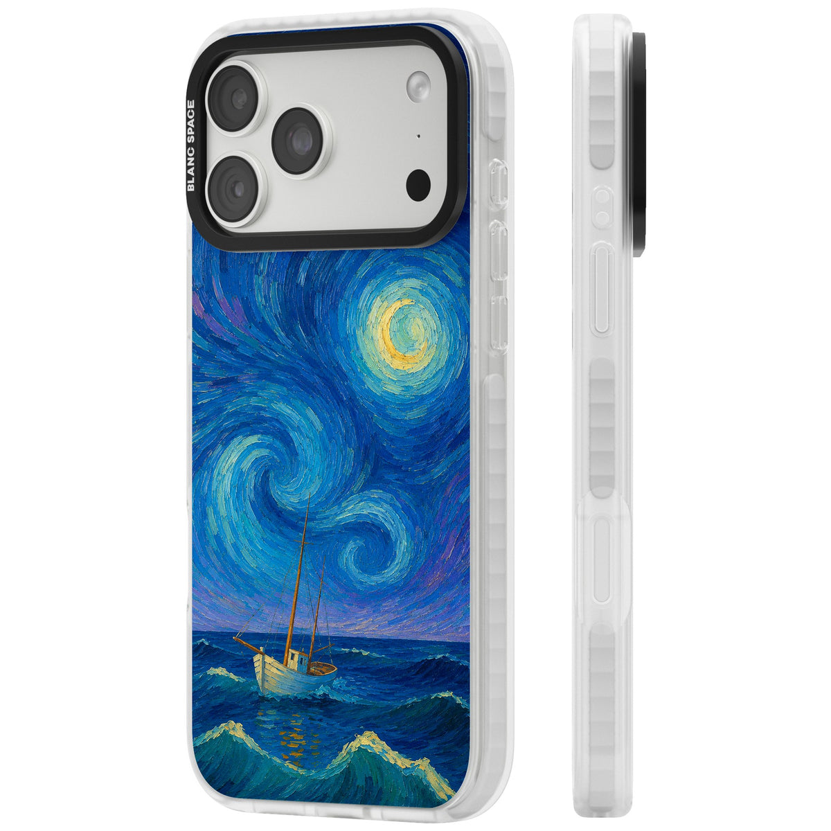 Moonlit Tide iPhone 18 Pro Max Impact Clear Phone Case side