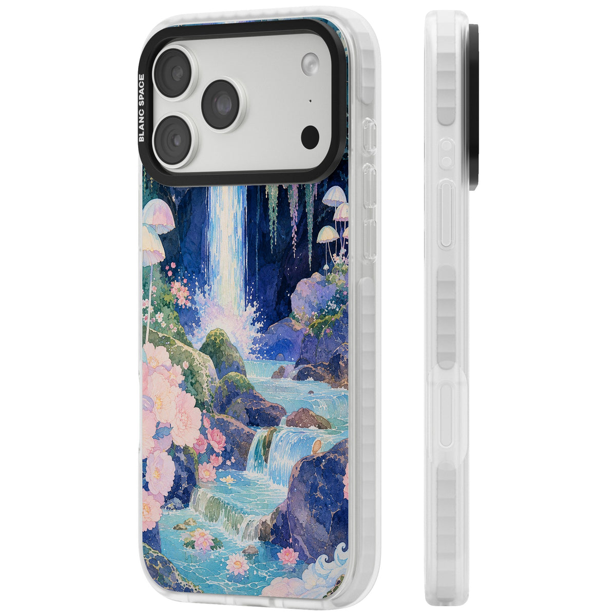 Mystic Waterfall iPhone 18 Pro Max Impact Clear Phone Case side