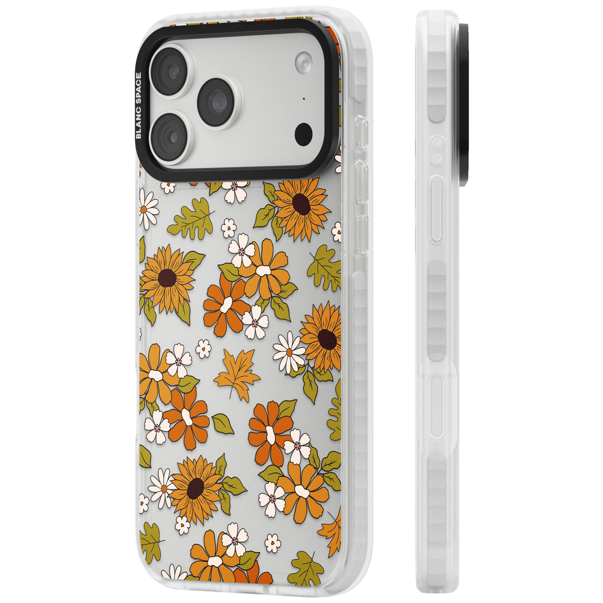 Boho Sunflowers iPhone 18 Pro Max Impact Clear Phone Case side