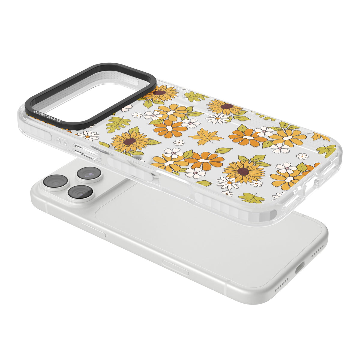 Boho Sunflowers iPhone 18 Pro Max Impact Clear Phone Case angled