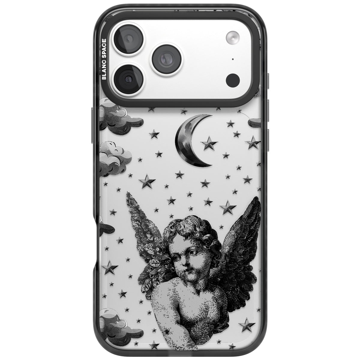 Celestial Cherub iPhone 18 Pro Max Impact Black Phone Case front