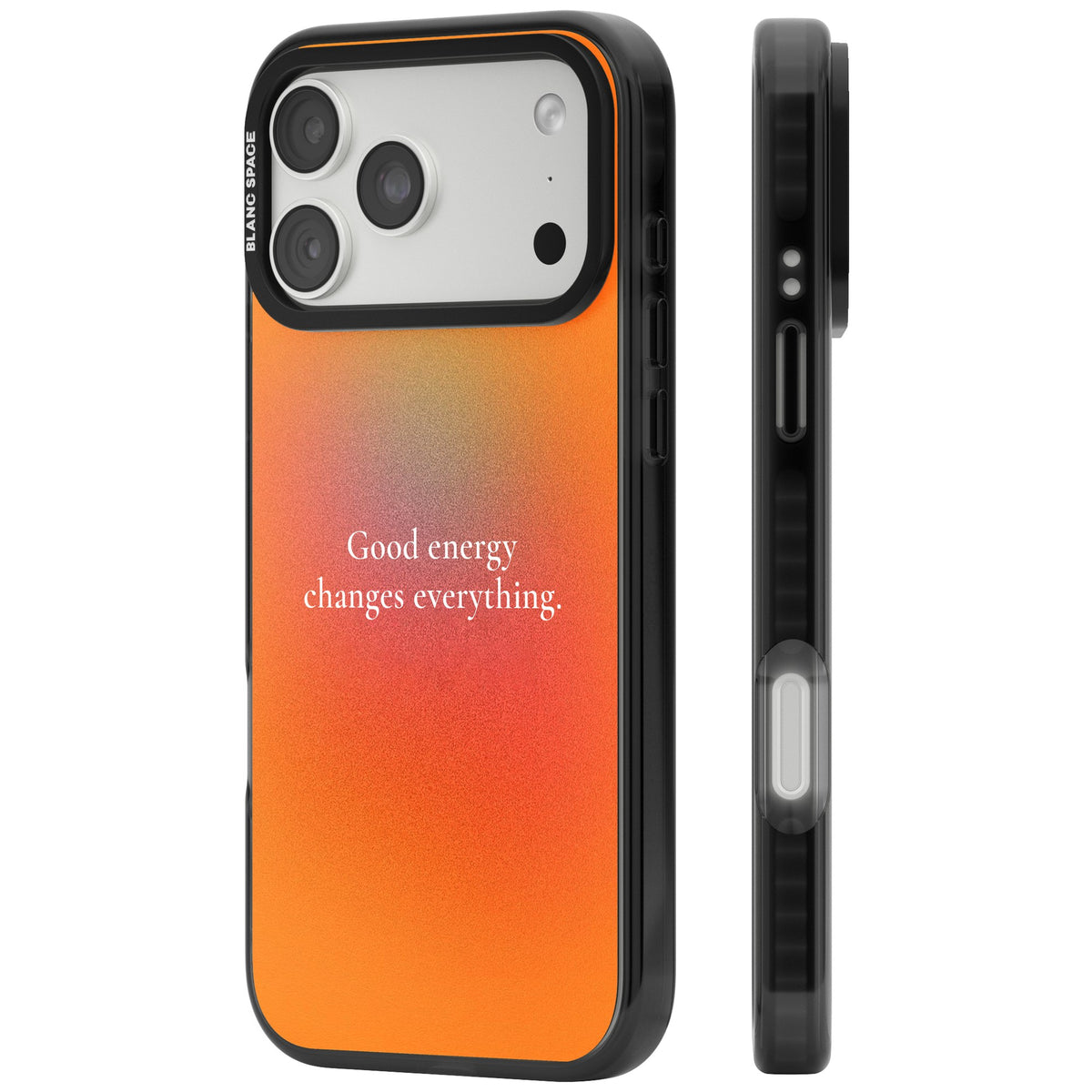Good Energy iPhone 18 Pro Max Impact Black Phone Case side