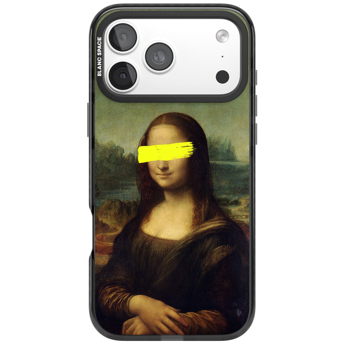 Vandaled Mona Lisa iPhone 18 Pro Max Impact Black Phone Case front