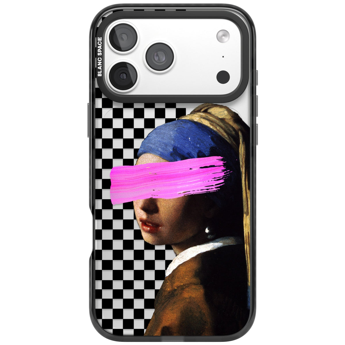 Abstract Pearl Girl iPhone 18 Pro Max Impact Black Phone Case front