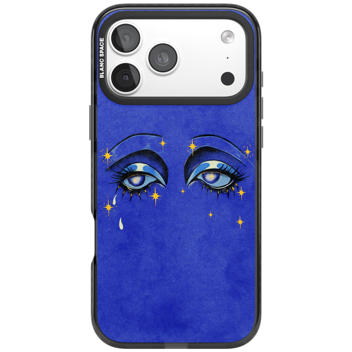 Blue Mystic Eyes iPhone 18 Pro Max Impact Black Phone Case front