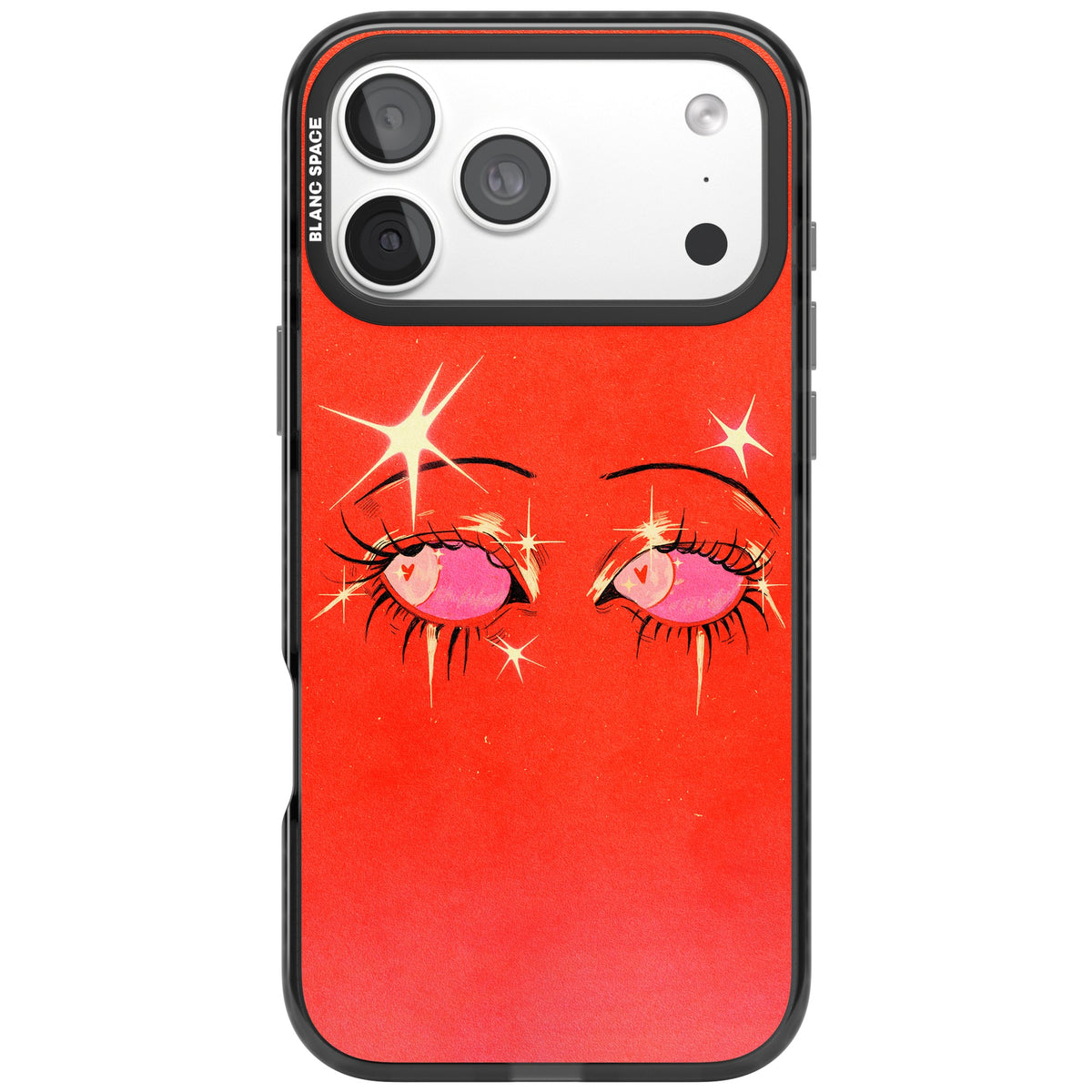 Pink Ethereal Eyes iPhone 18 Pro Max Impact Black Phone Case front