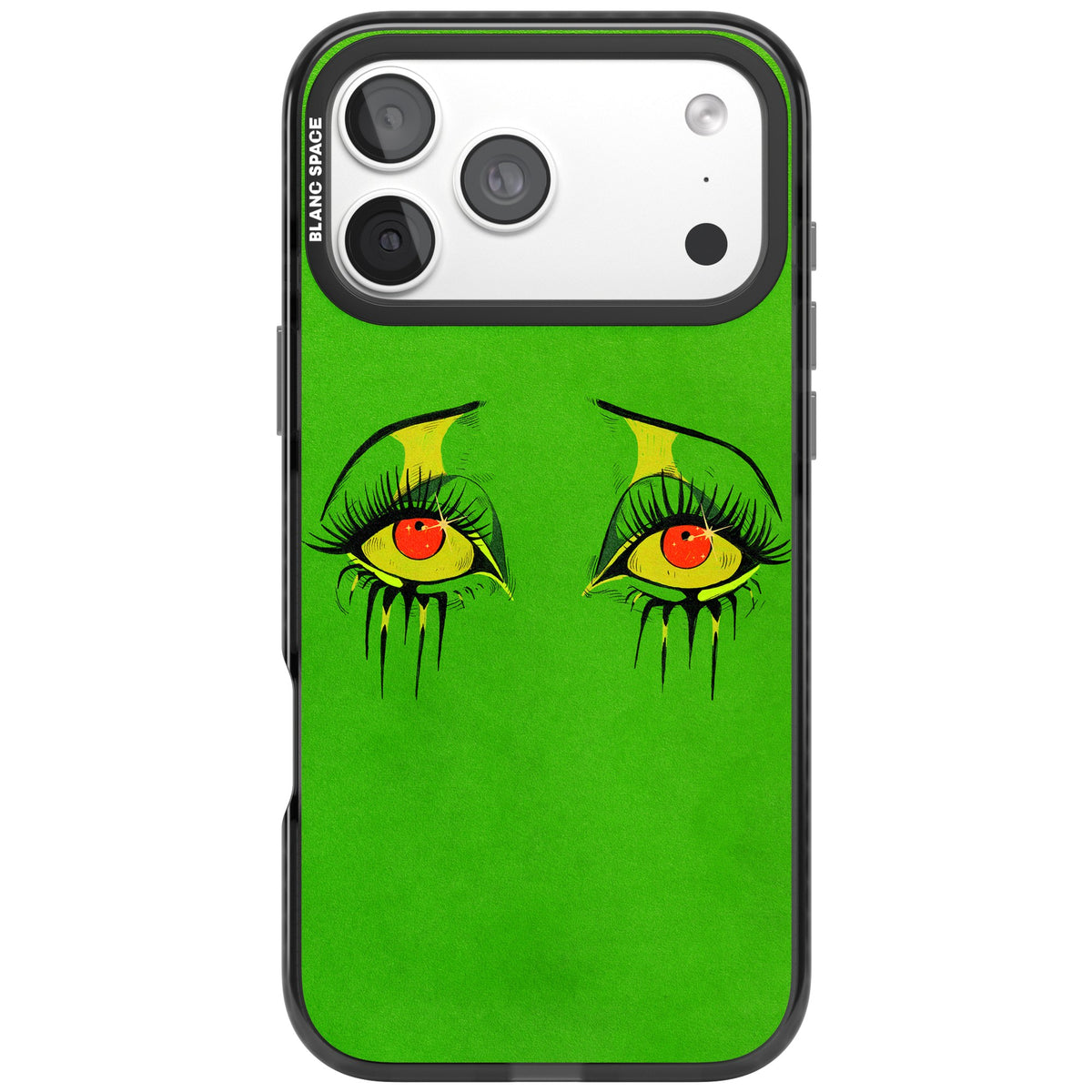 Green Enchanted Eyes iPhone 18 Pro Max Impact Black Phone Case front
