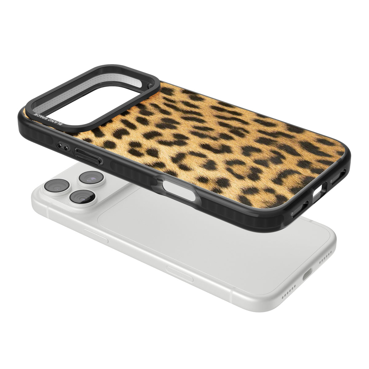 Savannah Leopard iPhone 18 Pro Max Impact Black Phone Case angled