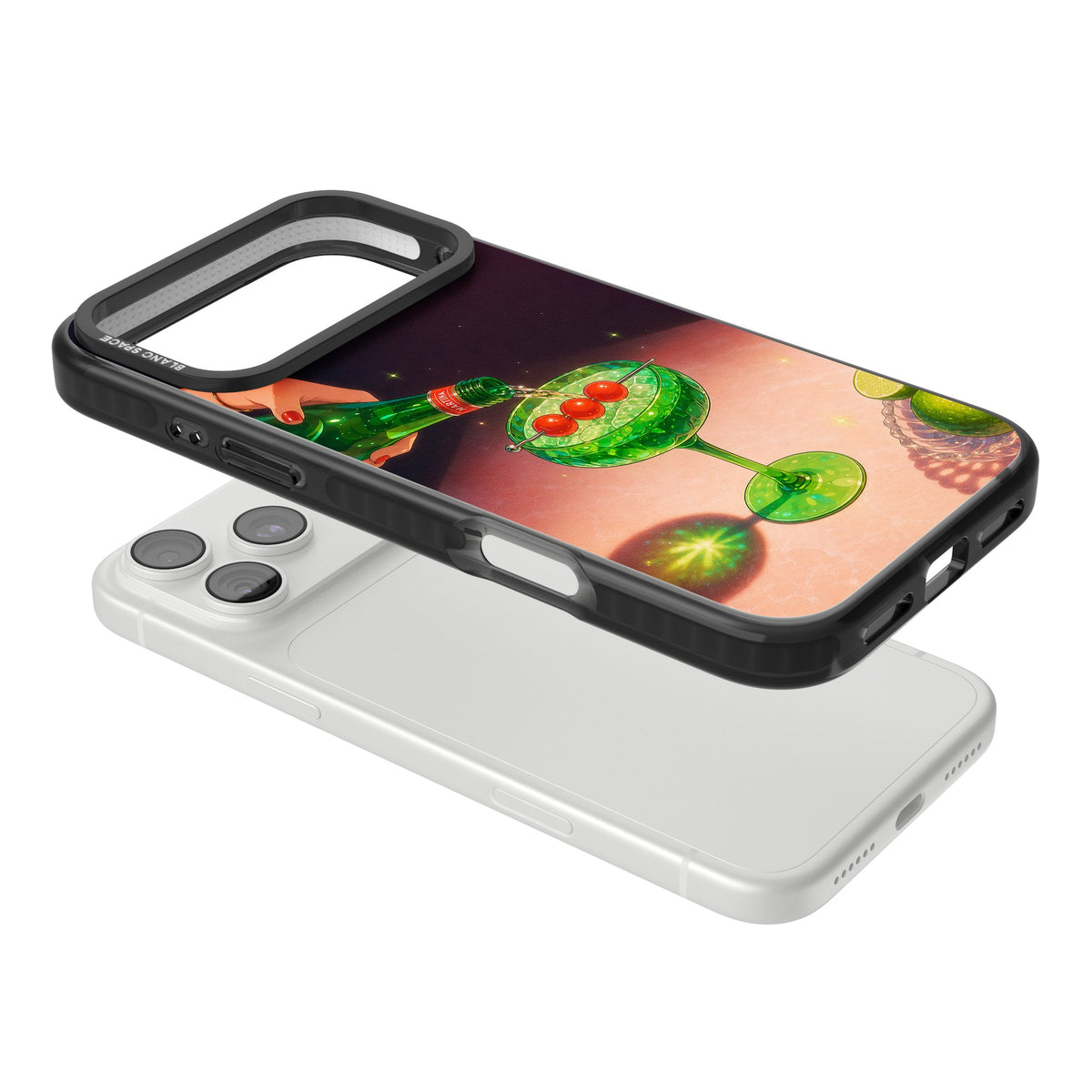 Absinthe Hour iPhone 18 Pro Max Impact Black Phone Case angled