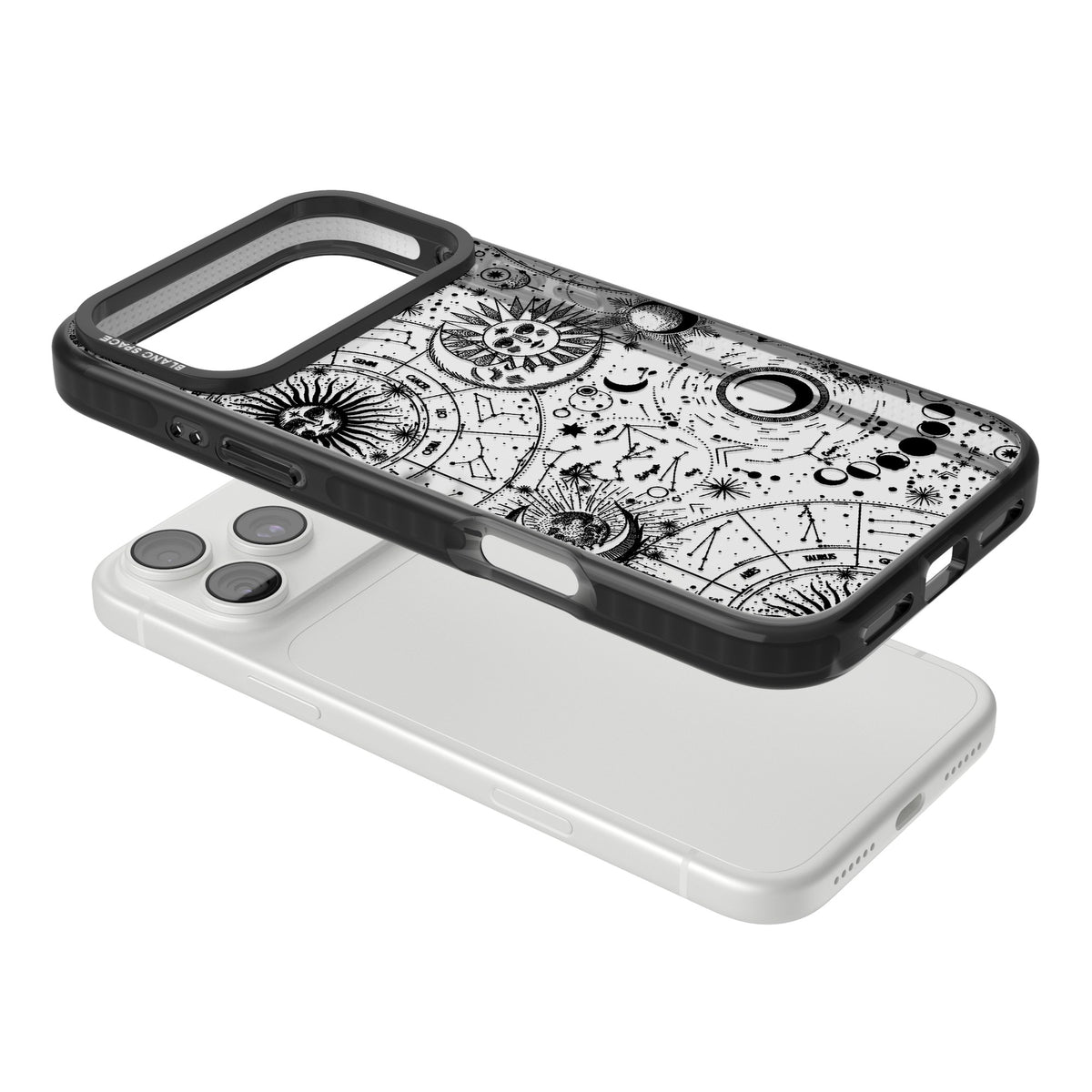 Astral Mystic iPhone 18 Pro Max Impact Black Phone Case angled
