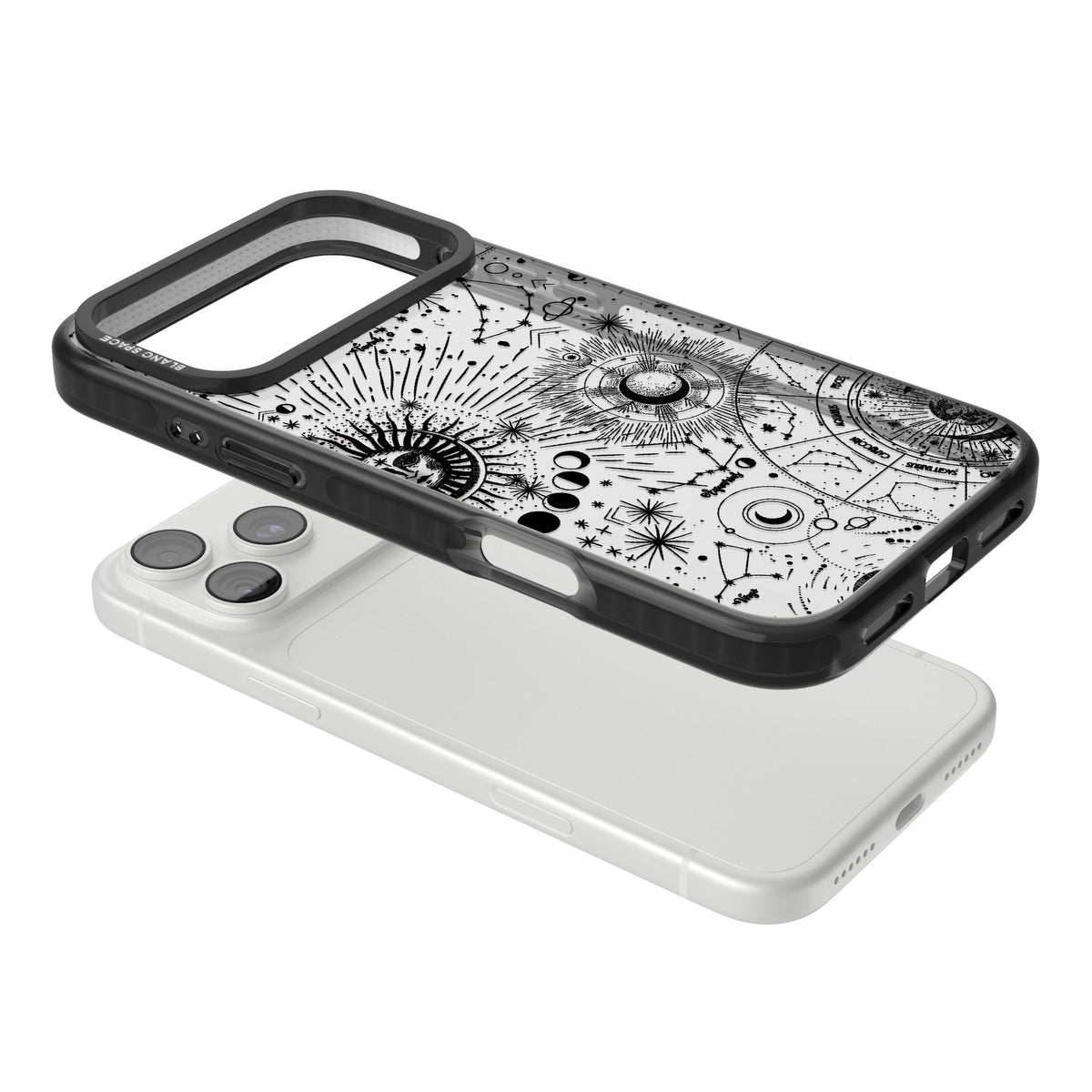 Celestial Chart iPhone 18 Pro Max Impact Black Phone Case angled