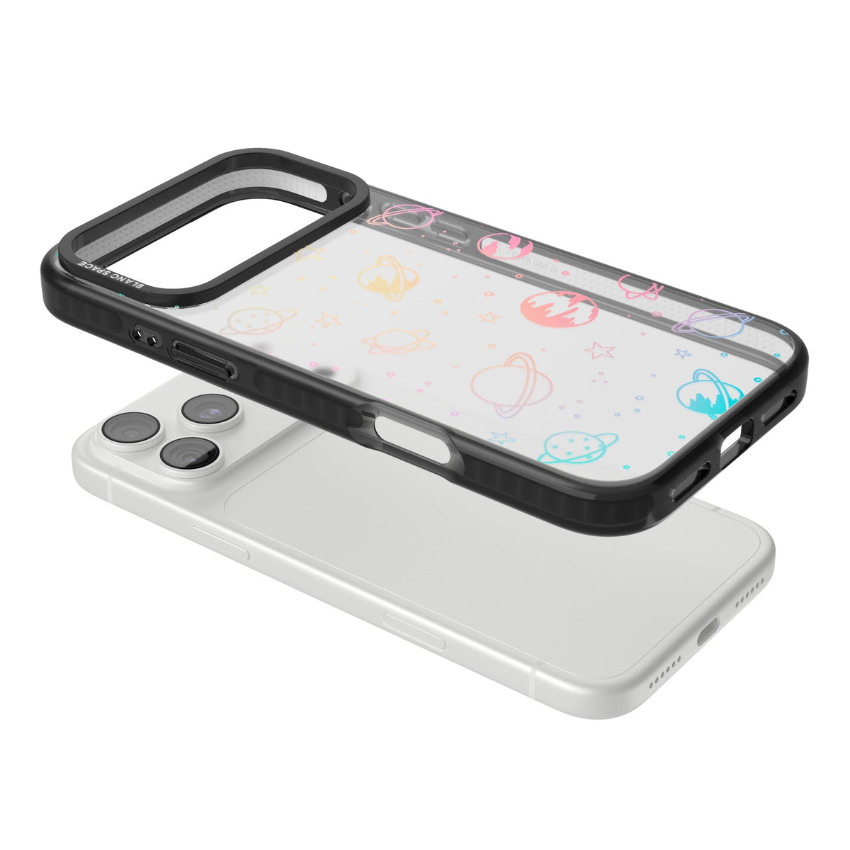 Pastel Cosmos iPhone 18 Pro Max Impact Black Phone Case angled