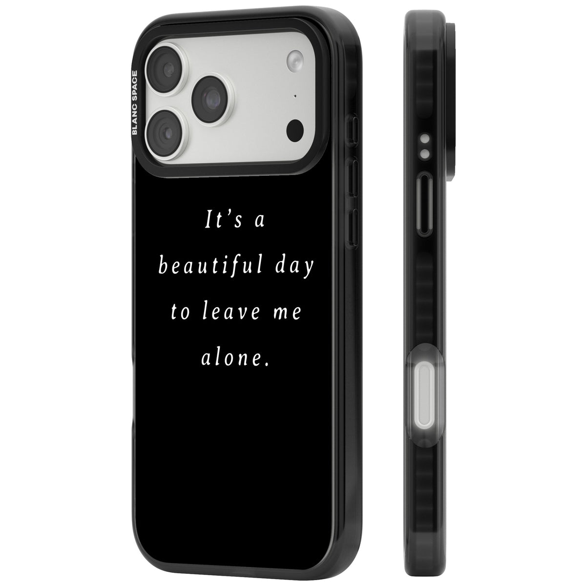 Beautiful Day Quote iPhone 18 Pro Max Impact Black Phone Case side