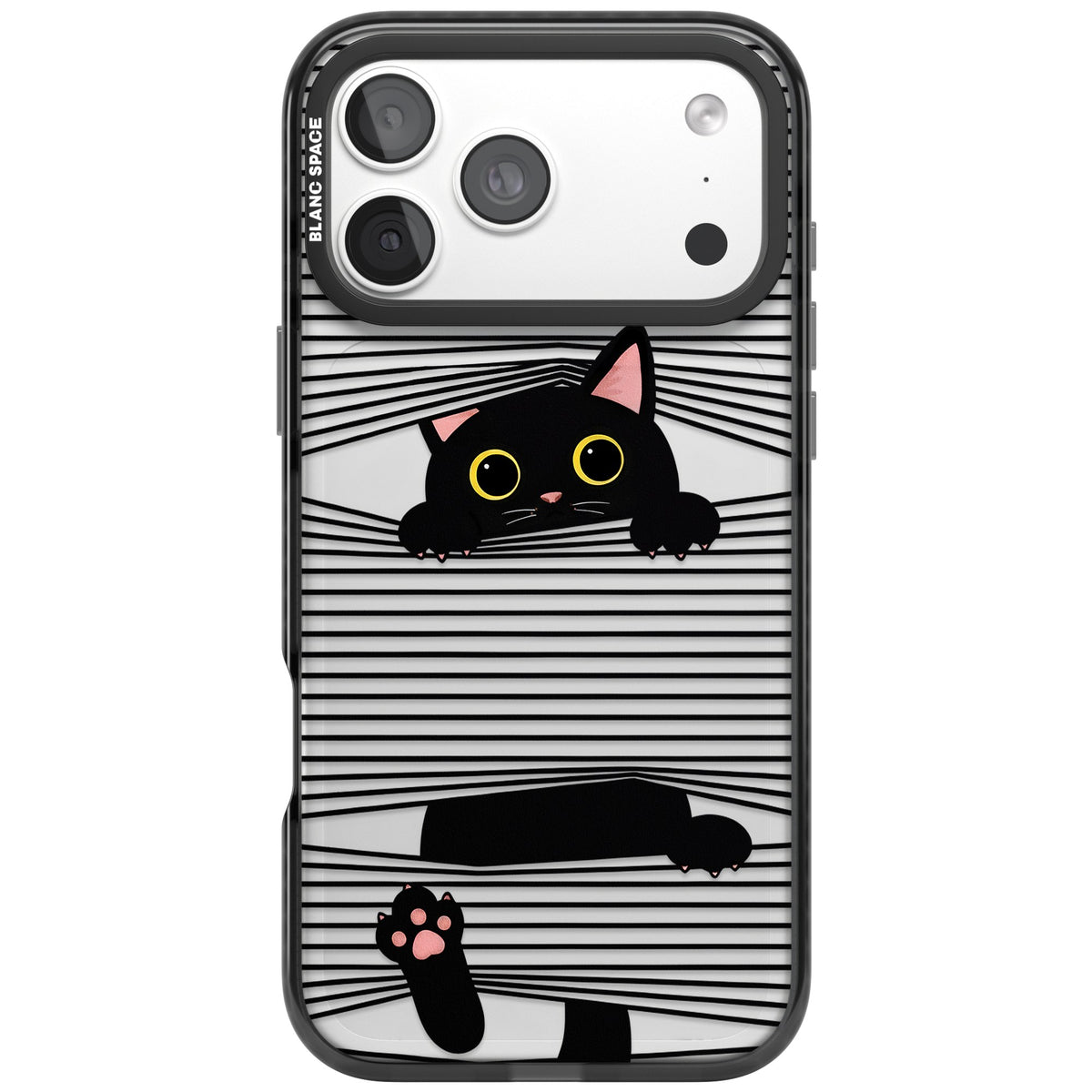 Peek-a-Boo Cat iPhone 18 Pro Max Impact Black Phone Case front