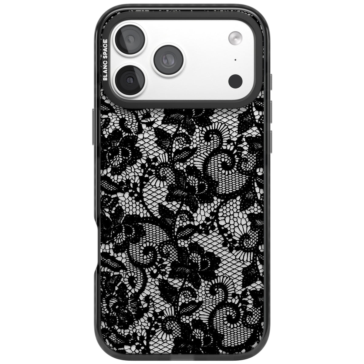 Black Lace iPhone 18 Pro Max Impact Black Phone Case front