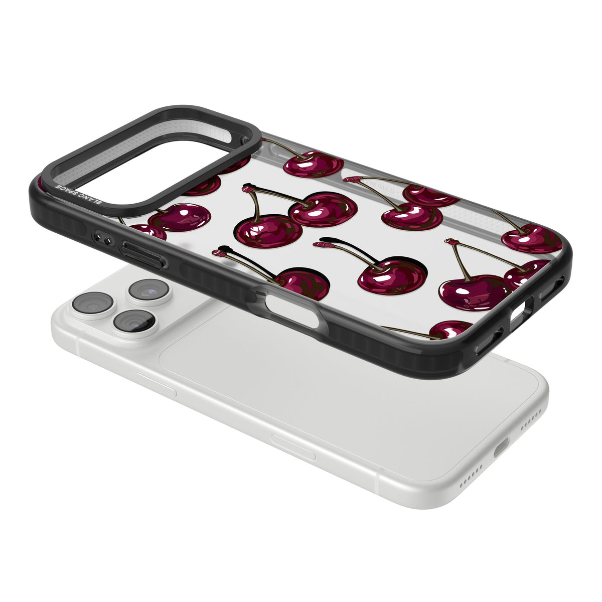 Cherry Wine iPhone 18 Pro Max Impact Black Phone Case angled