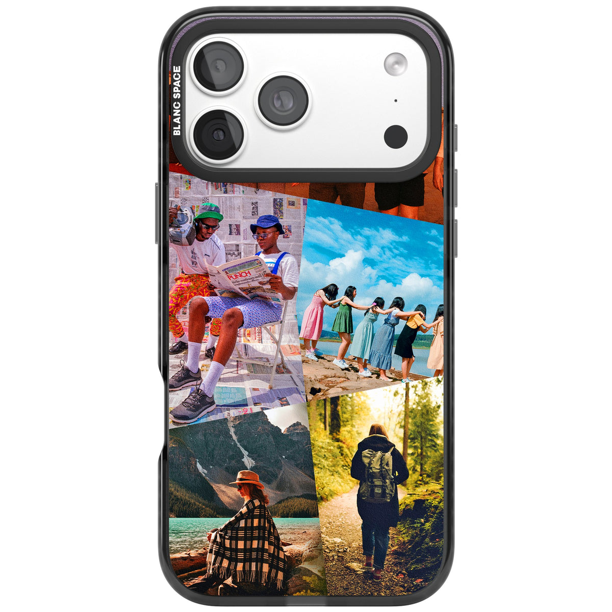Personalised Abstract Photo Grid iPhone 18 Pro Max Impact Black Phone Case front